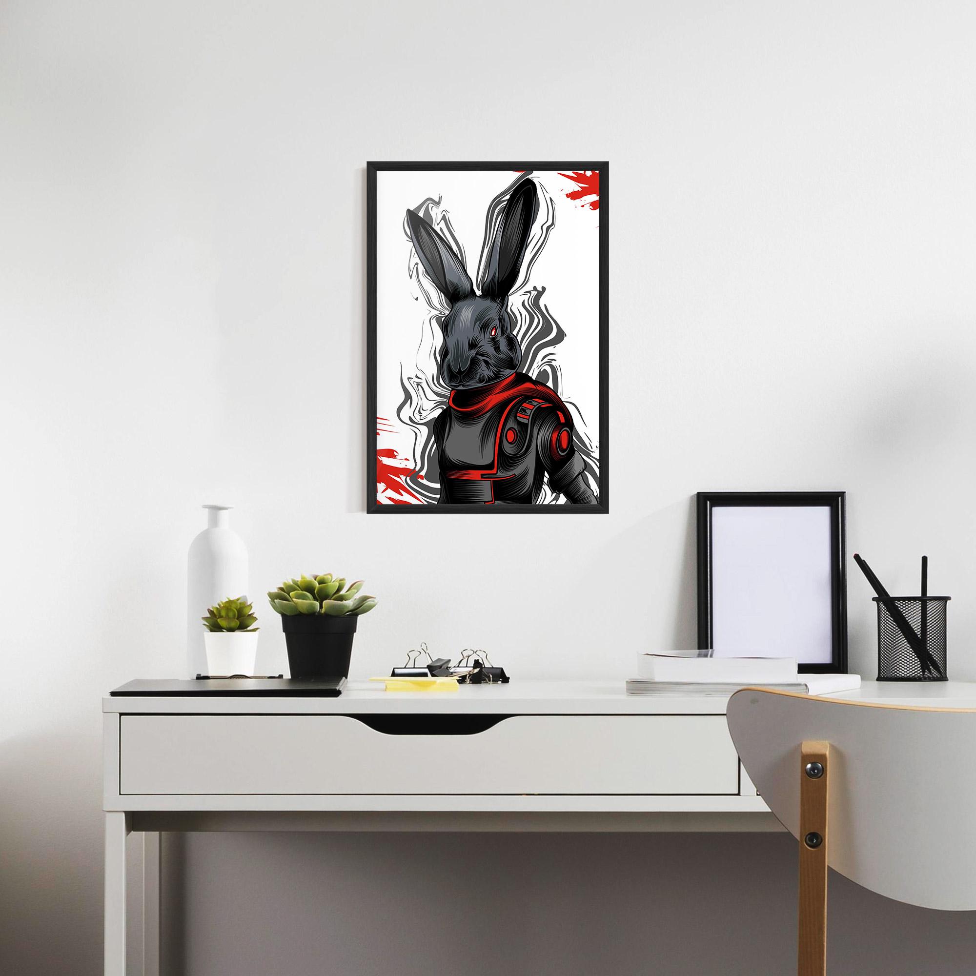 Gerahmte Poster Red Robot Bunny mockup 7