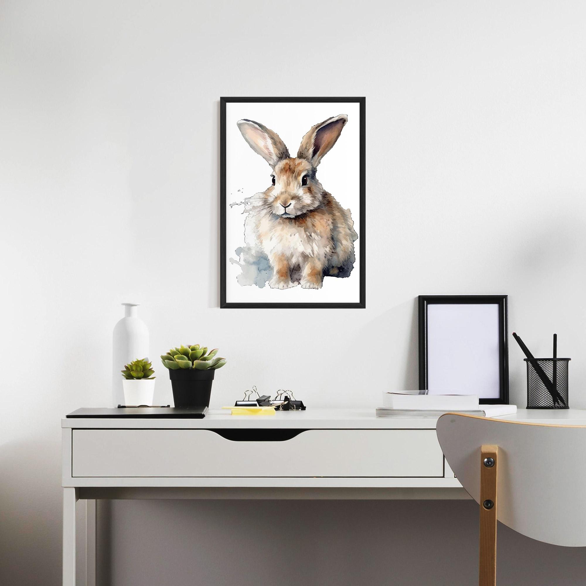 Gerahmte Poster Watercolor Cute Bunny mockup 7