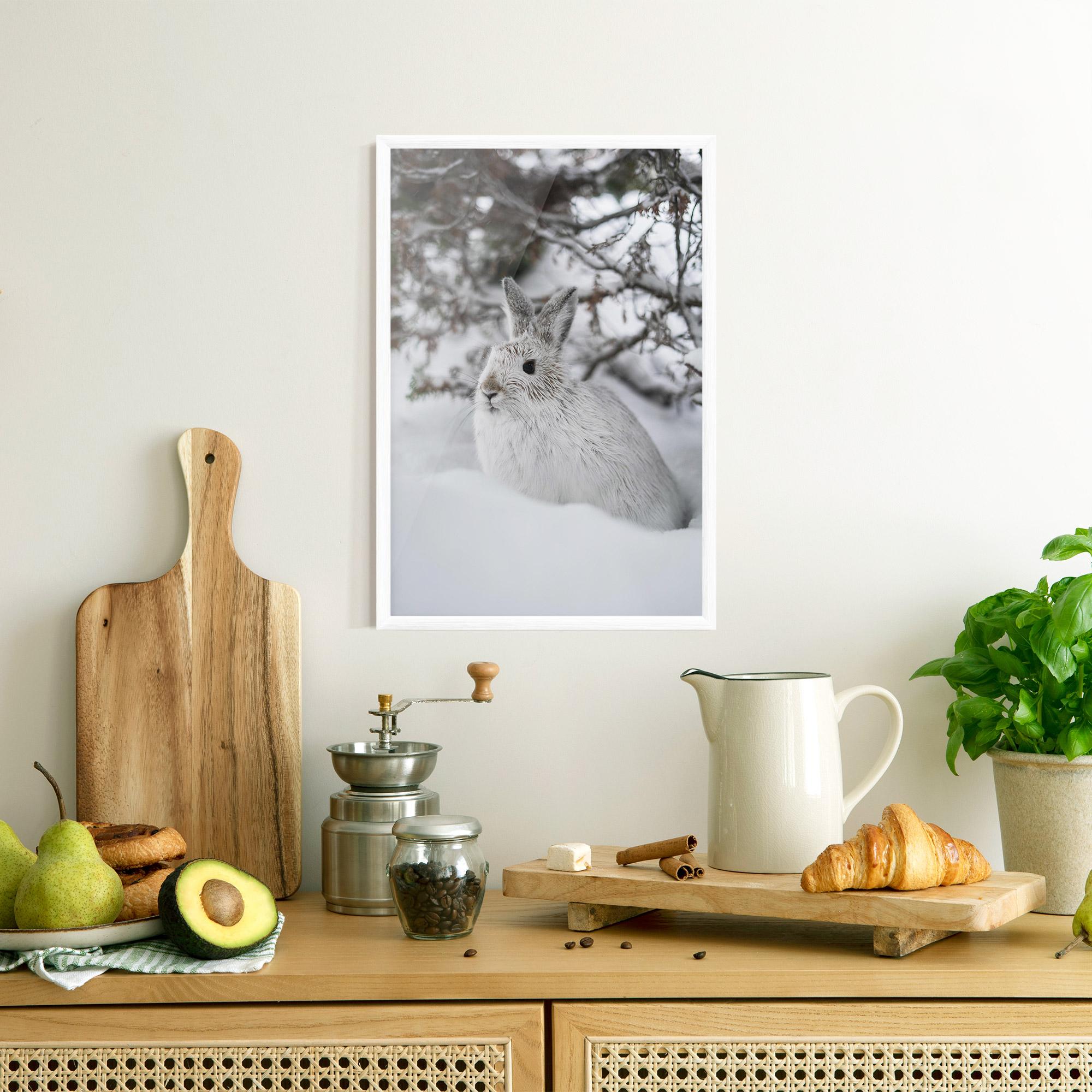 Gerahmte Poster Bunny In Snow mockup 8