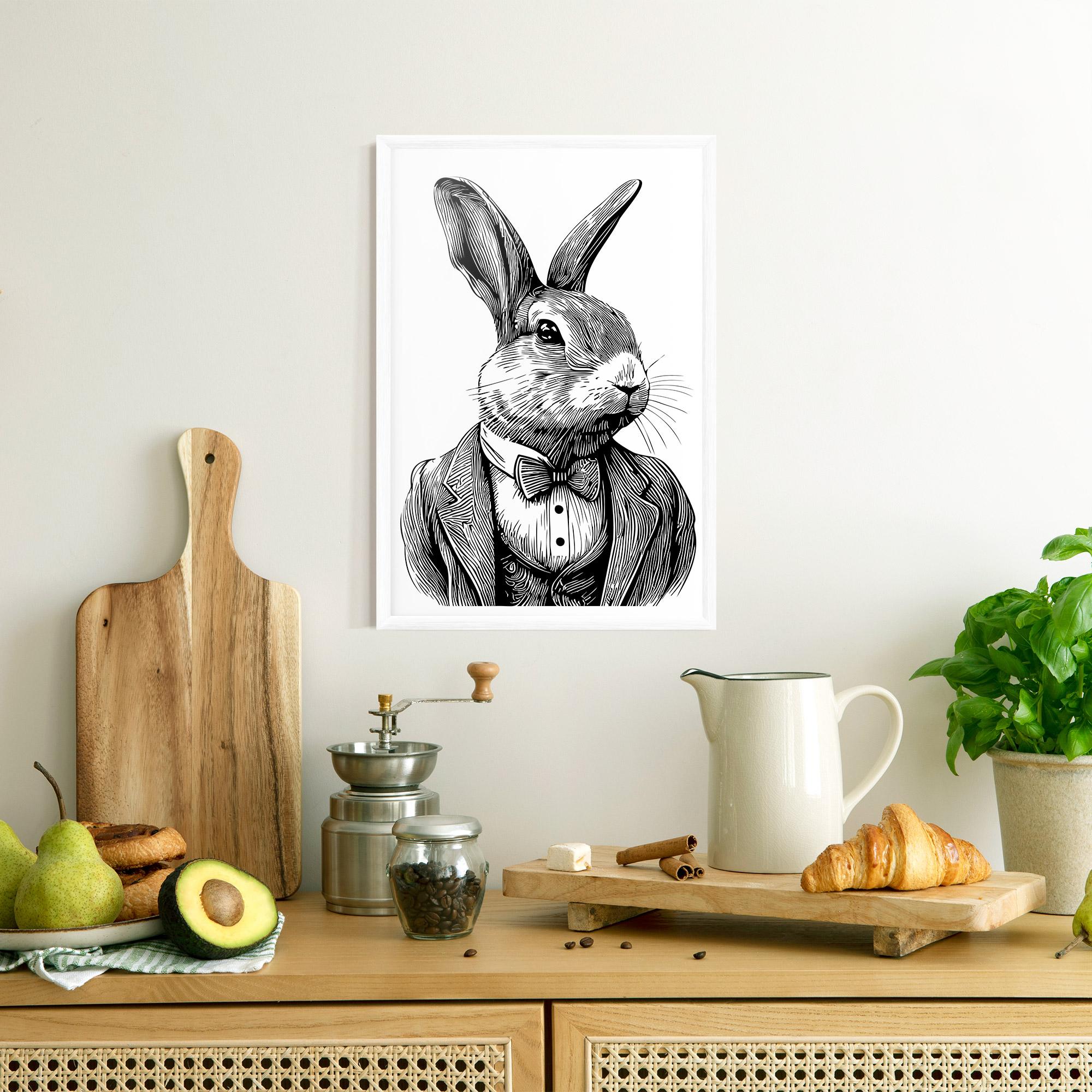 Gerahmte Poster Bunny In Suit mockup 8