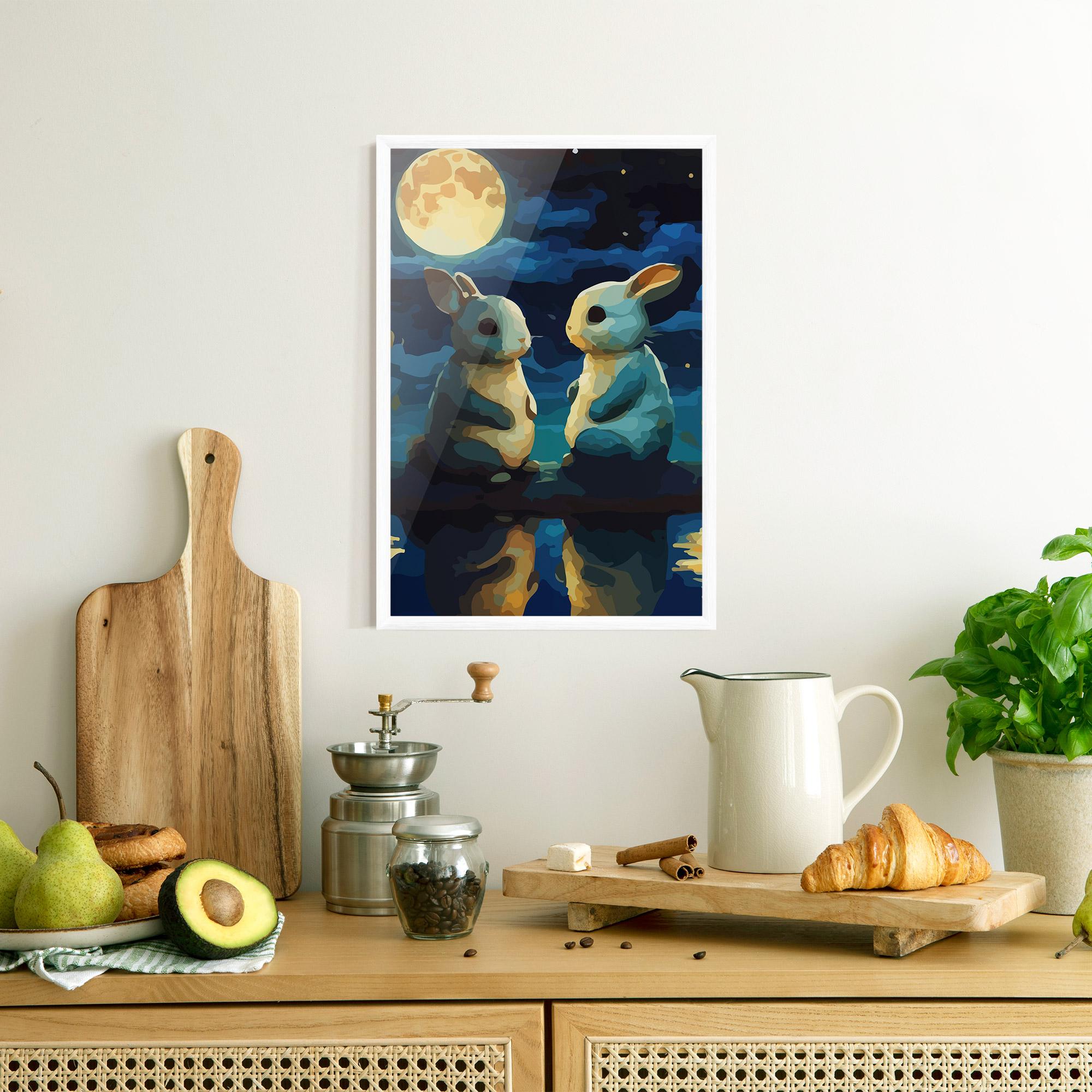 Gerahmte Poster Full Moon Bunny mockup 8