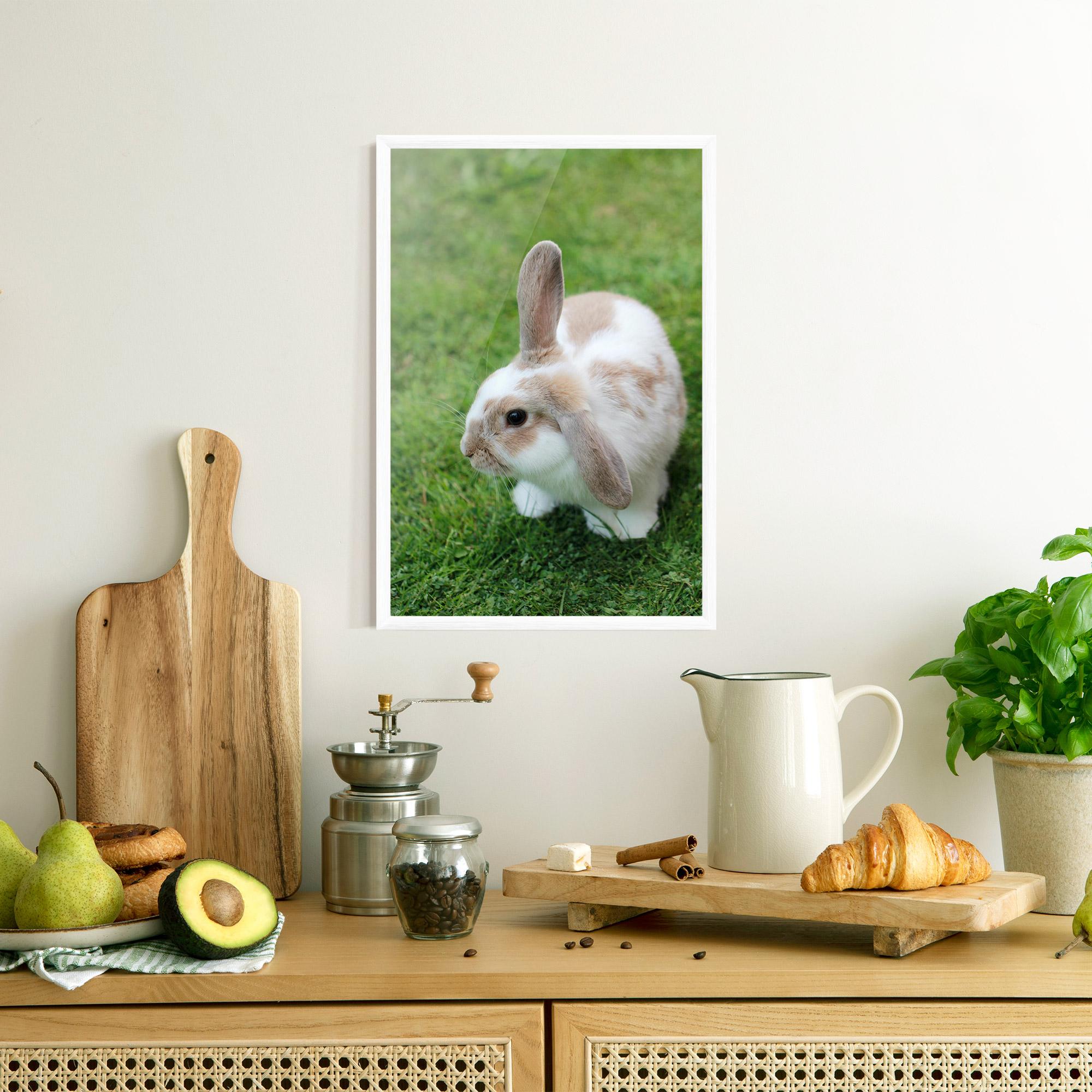 Gerahmte Poster Light Orange Bunny mockup 8
