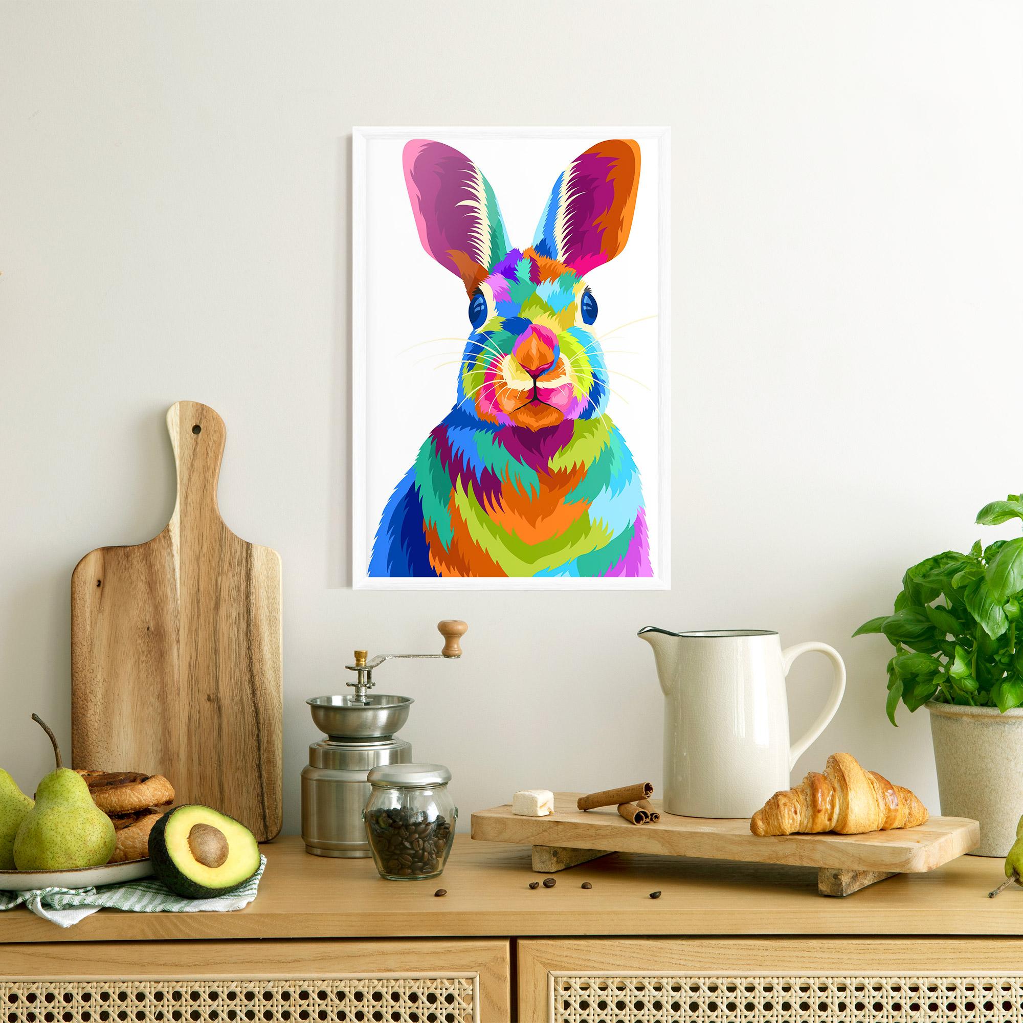 Gerahmte Poster Rabbit Art Style mockup 8