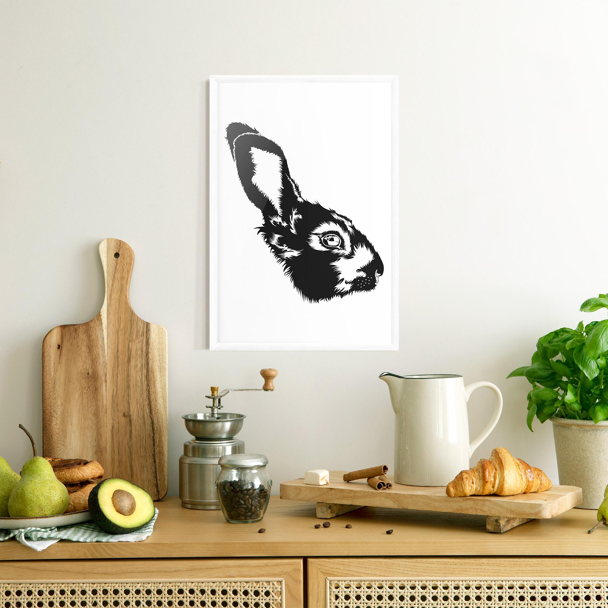 Gerahmte Poster Rabbit Head mockup 8
