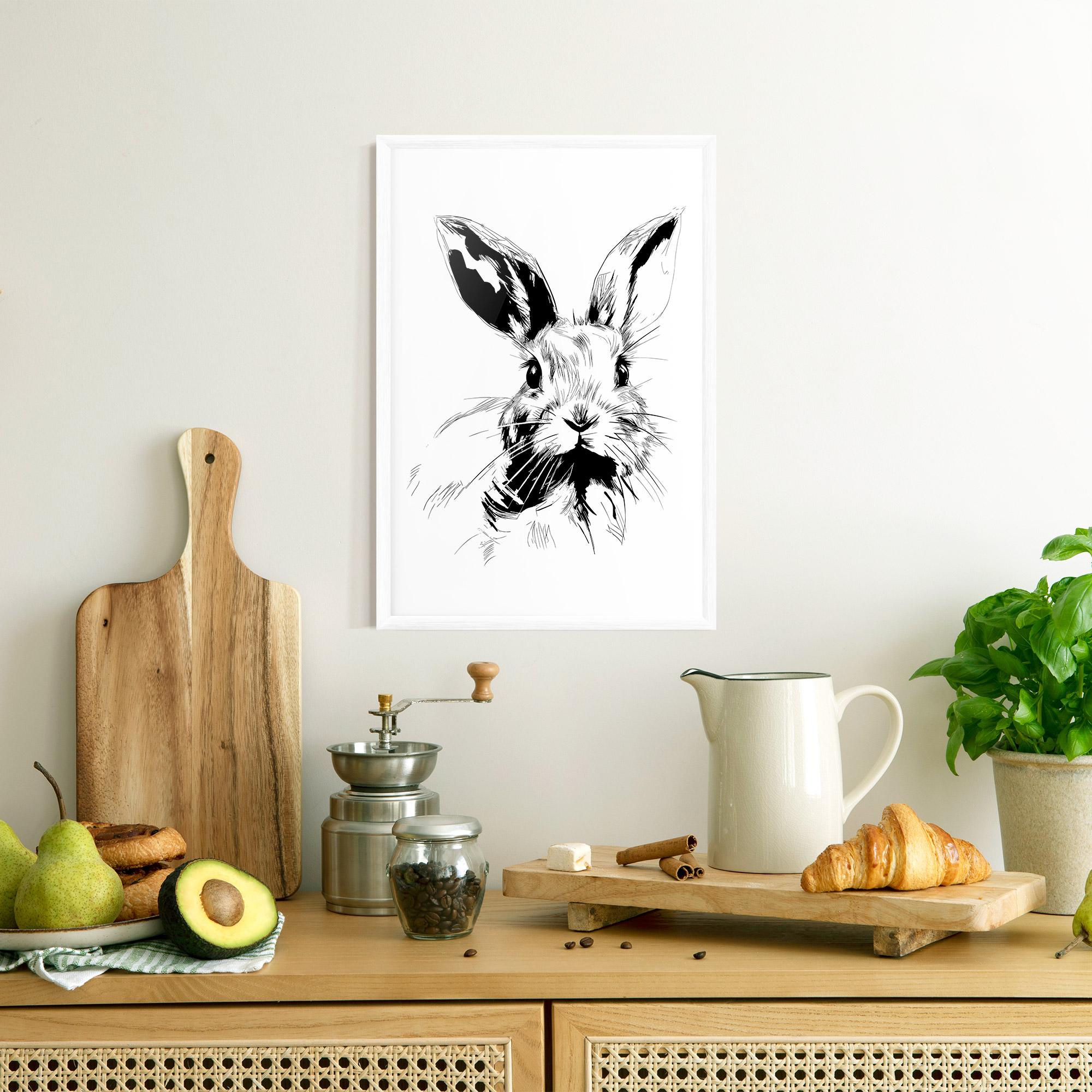 Gerahmte Poster Rabbit Looking mockup 8