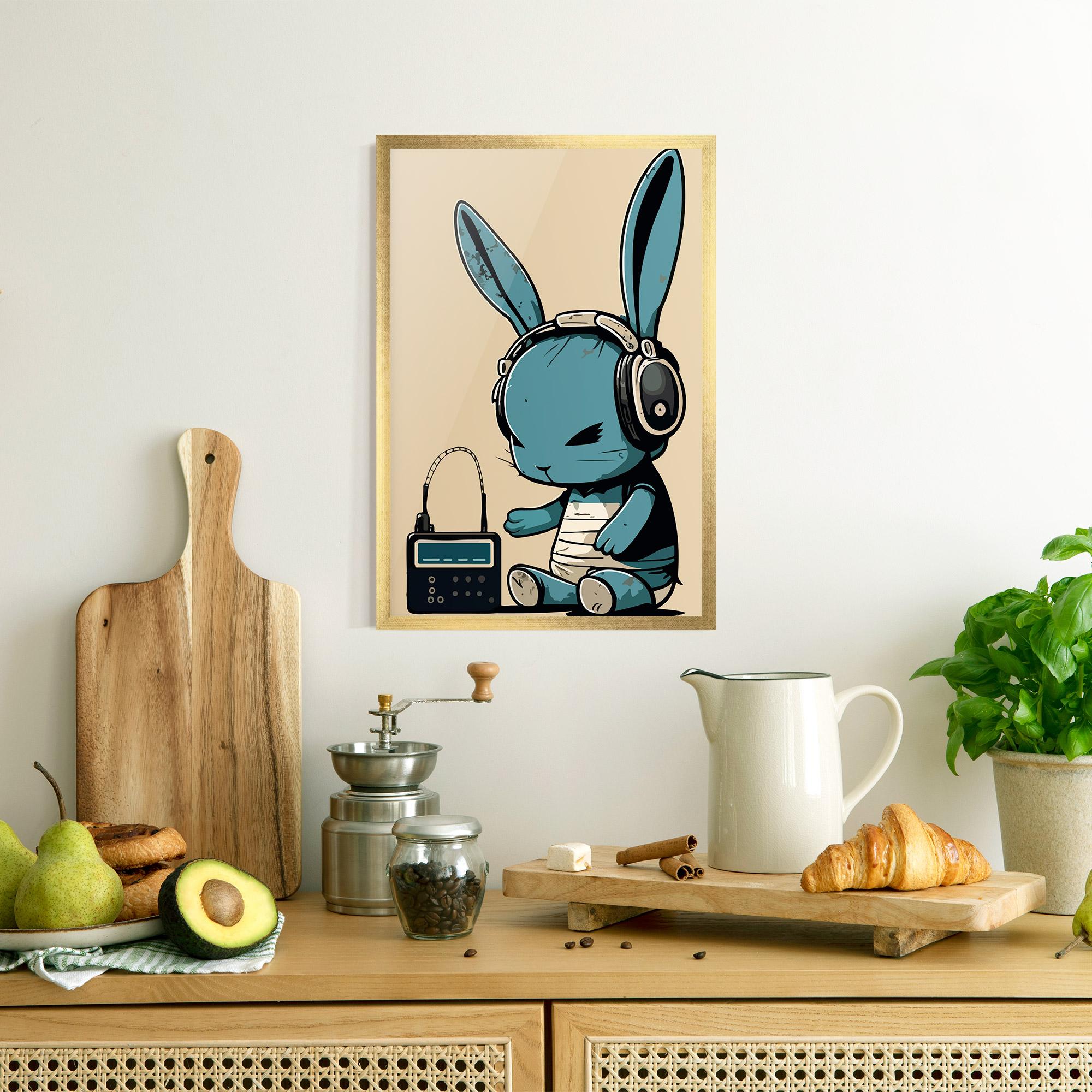 Gerahmte Poster Blue Baby Bunny mockup 8