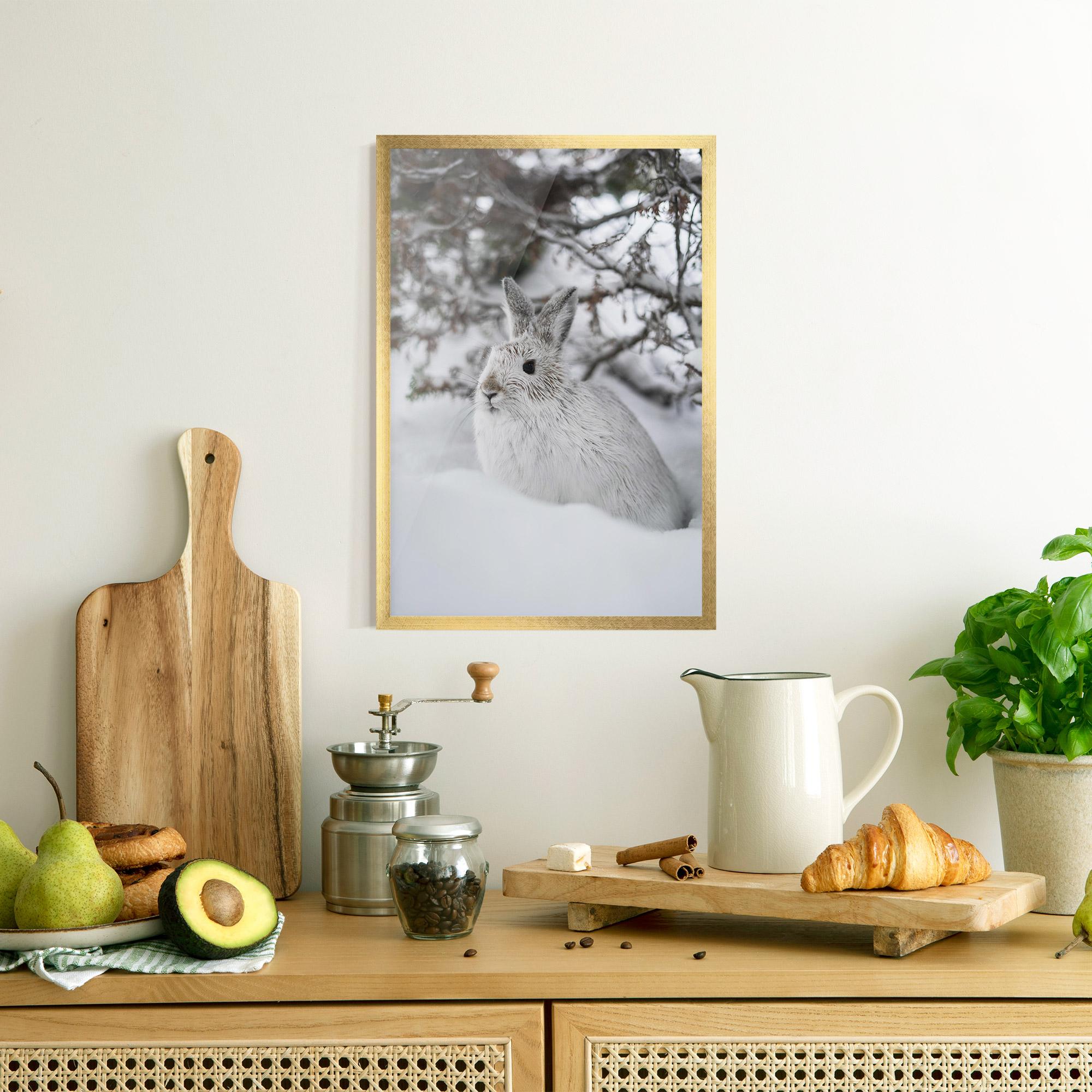 Gerahmte Poster Bunny In Snow mockup 8