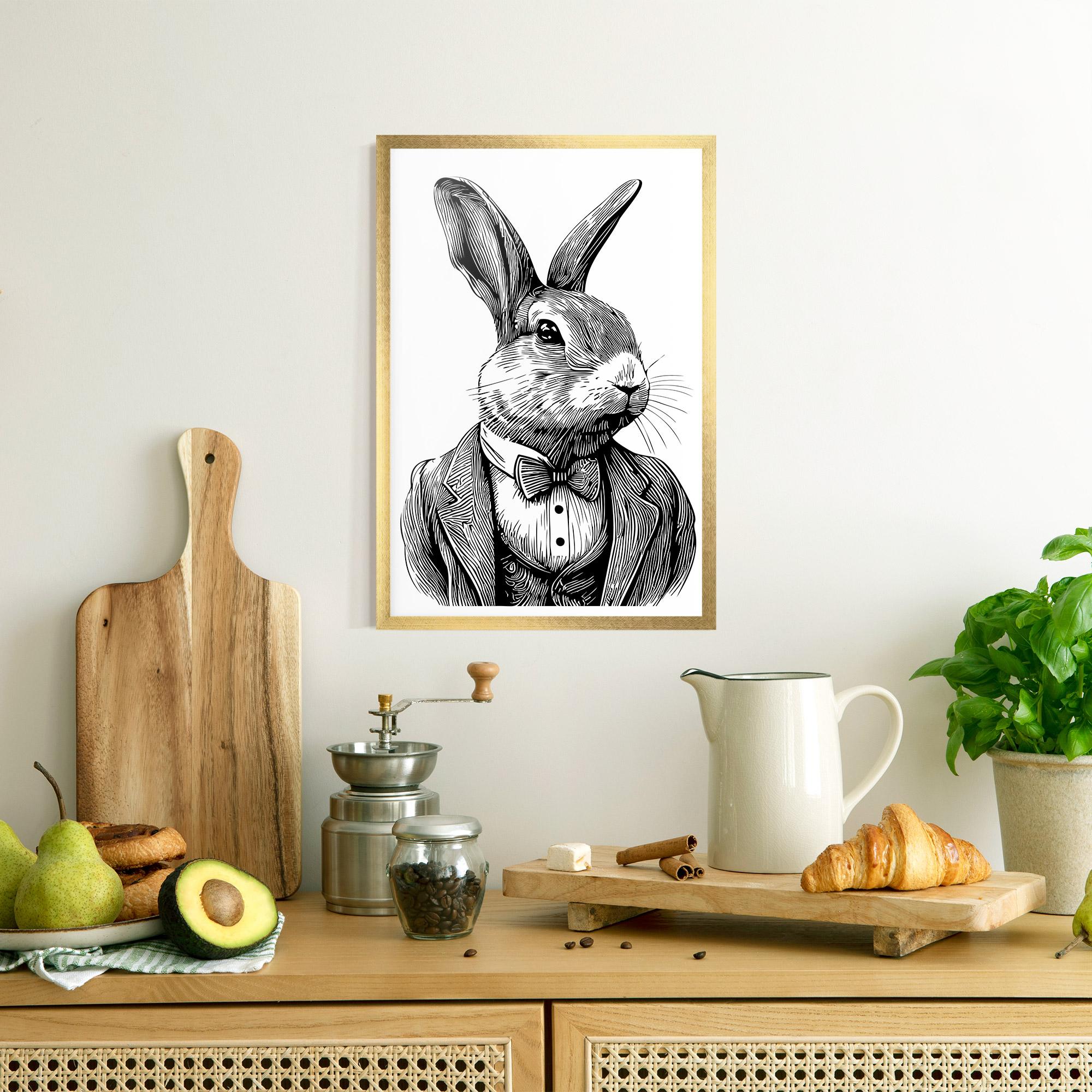 Gerahmte Poster Bunny In Suit mockup 8