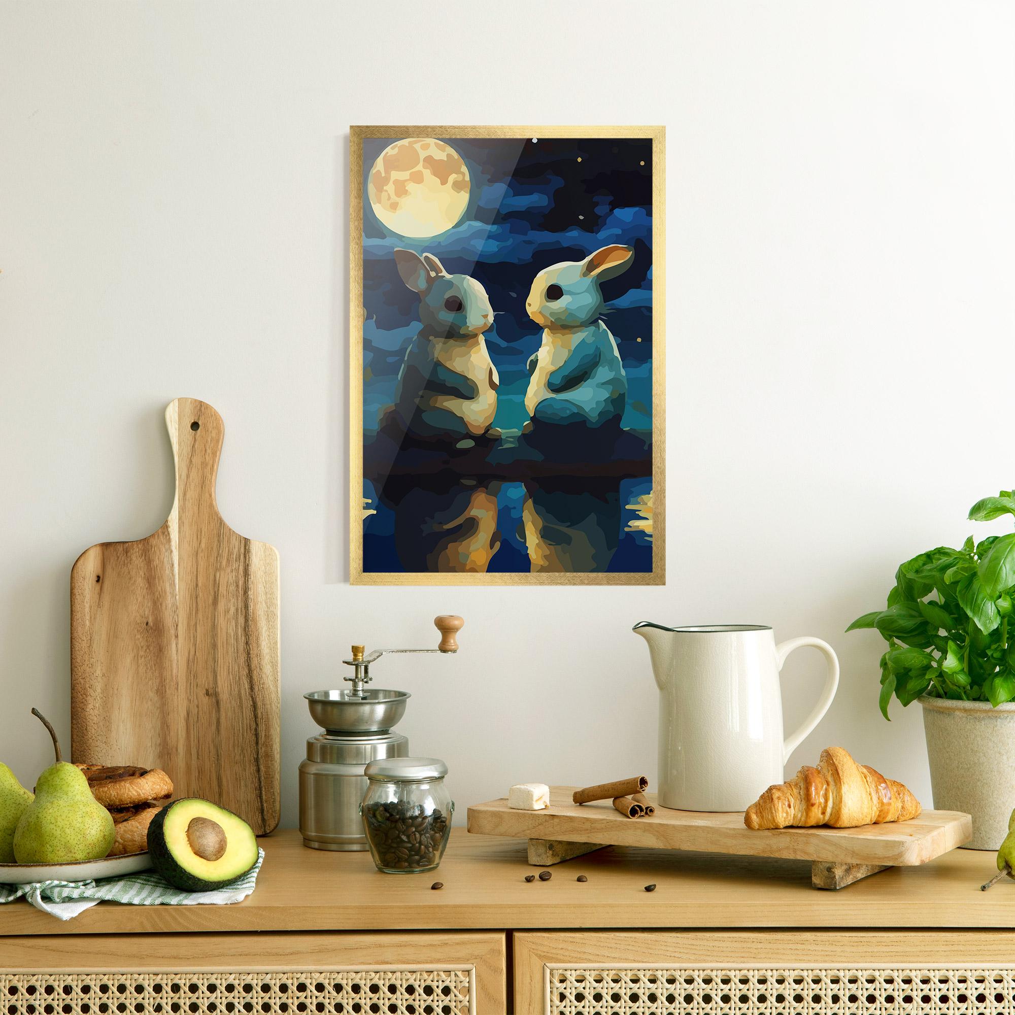 Gerahmte Poster Full Moon Bunny mockup 8