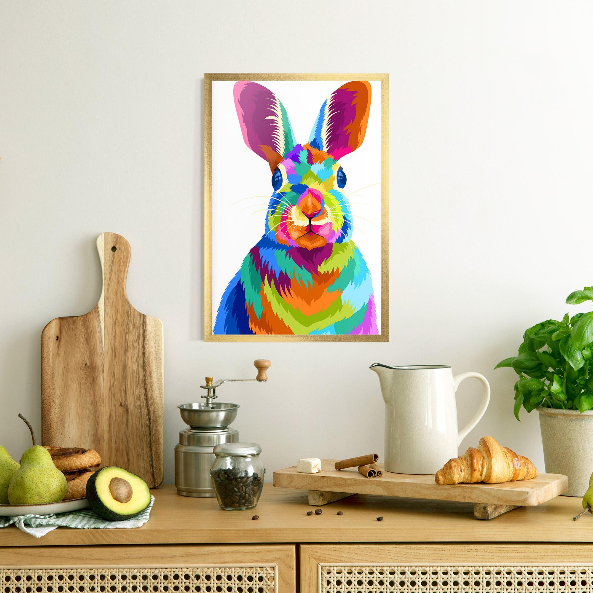 Gerahmte Poster Rabbit Art Style mockup 8