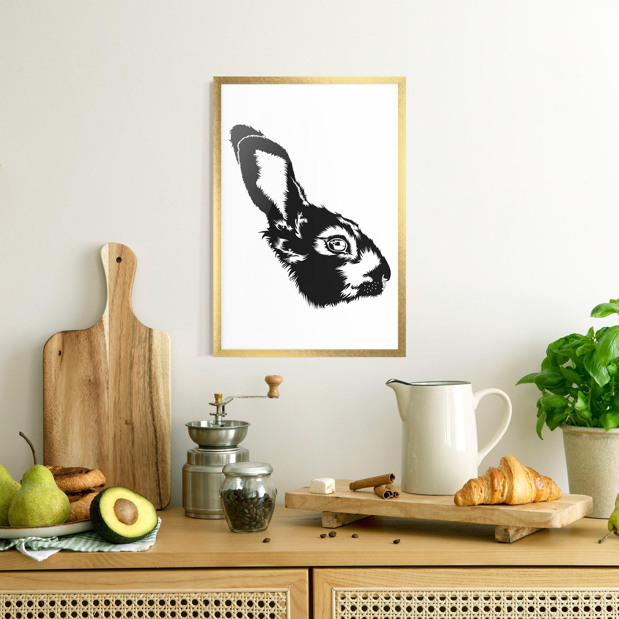 Gerahmte Poster Rabbit Head mockup 8