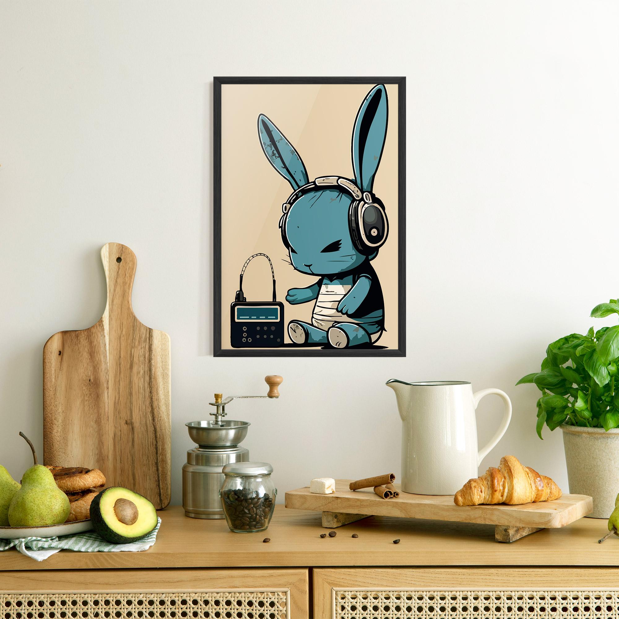 Gerahmte Poster Blue Baby Bunny mockup 8