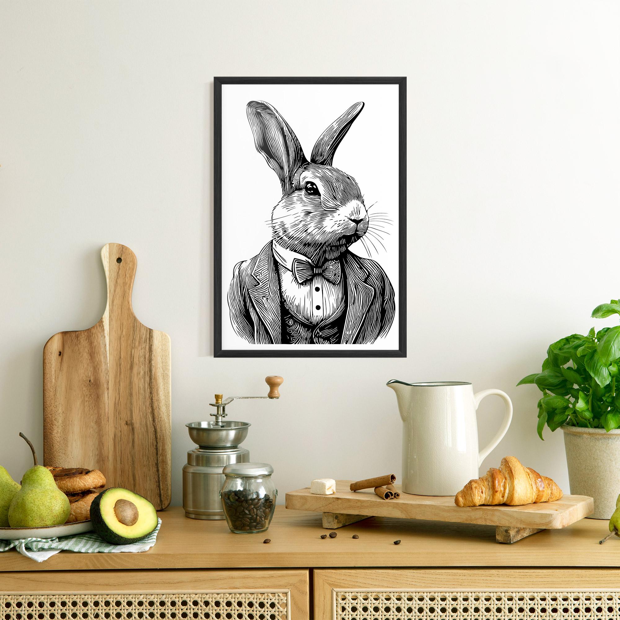 Gerahmte Poster Bunny In Suit mockup 8