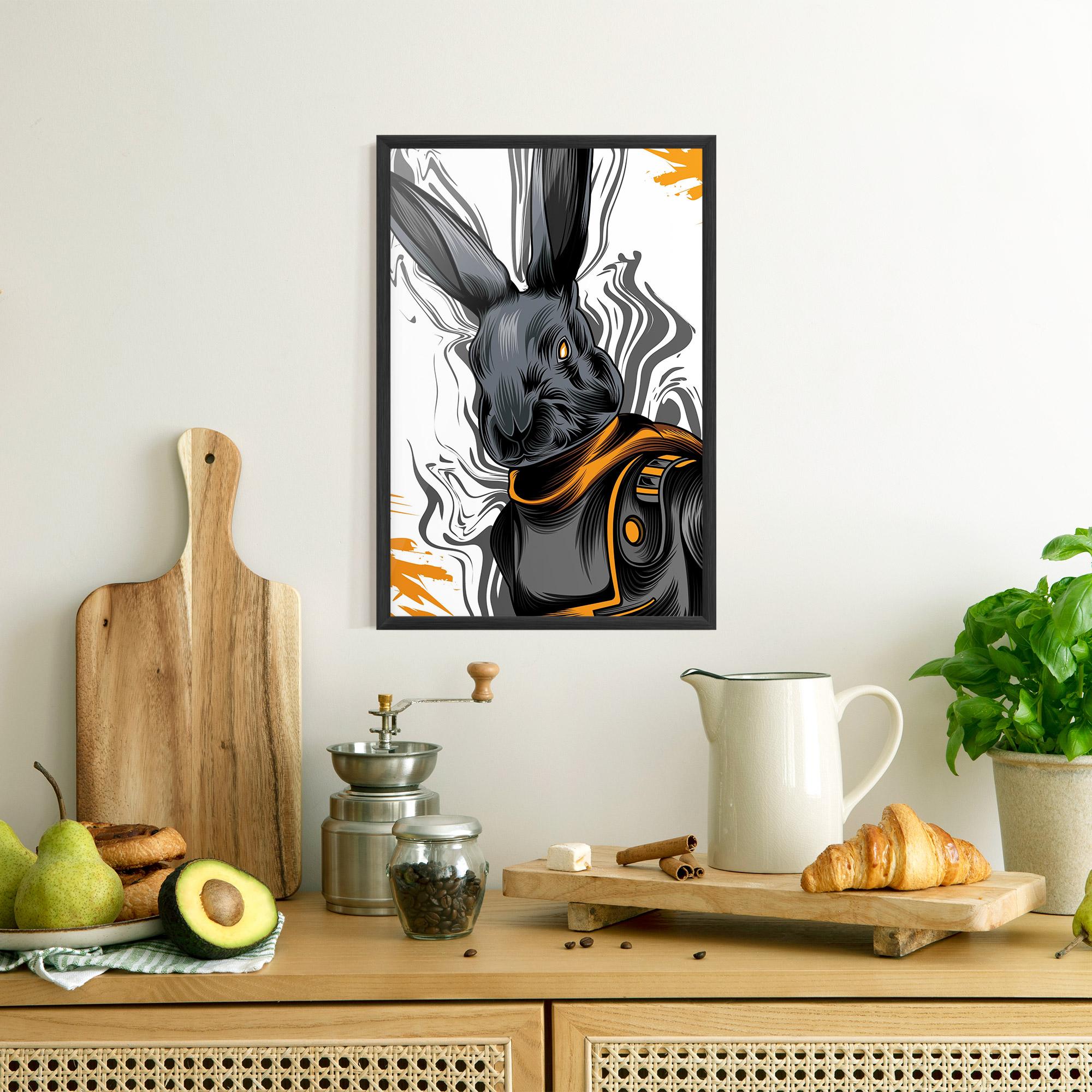 Gerahmte Poster Cyborg Yellow Bunny mockup 8