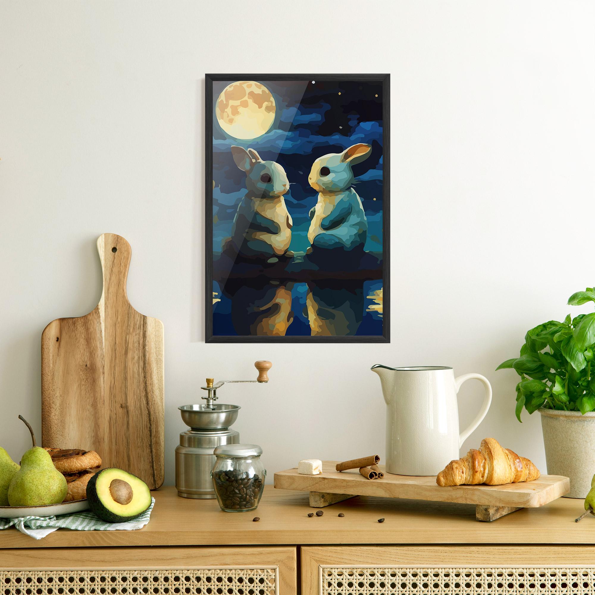 Gerahmte Poster Full Moon Bunny mockup 8