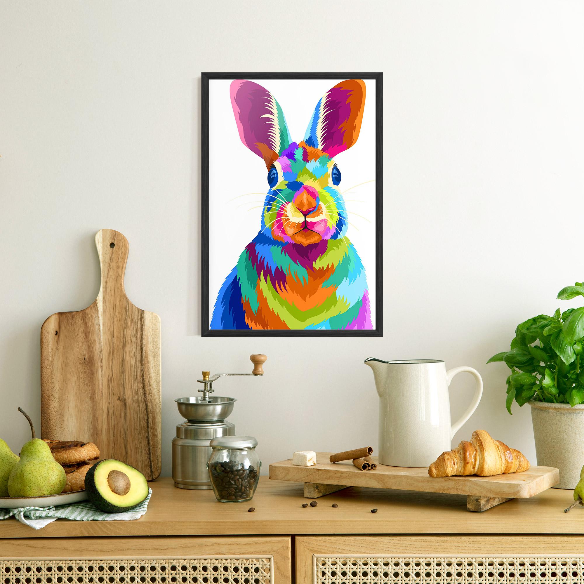 Gerahmte Poster Rabbit Art Style mockup 8