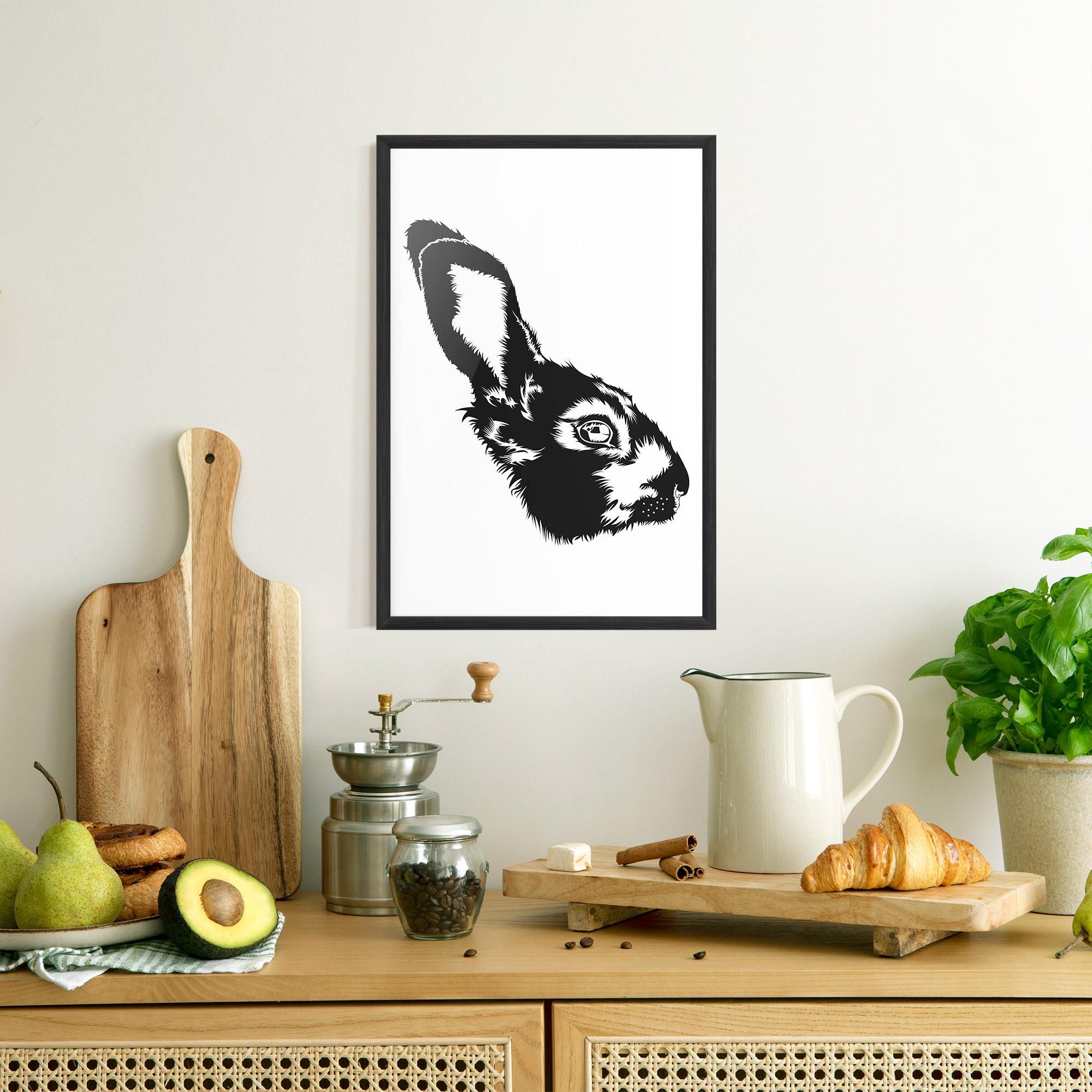 Gerahmte Poster Rabbit Head mockup 8