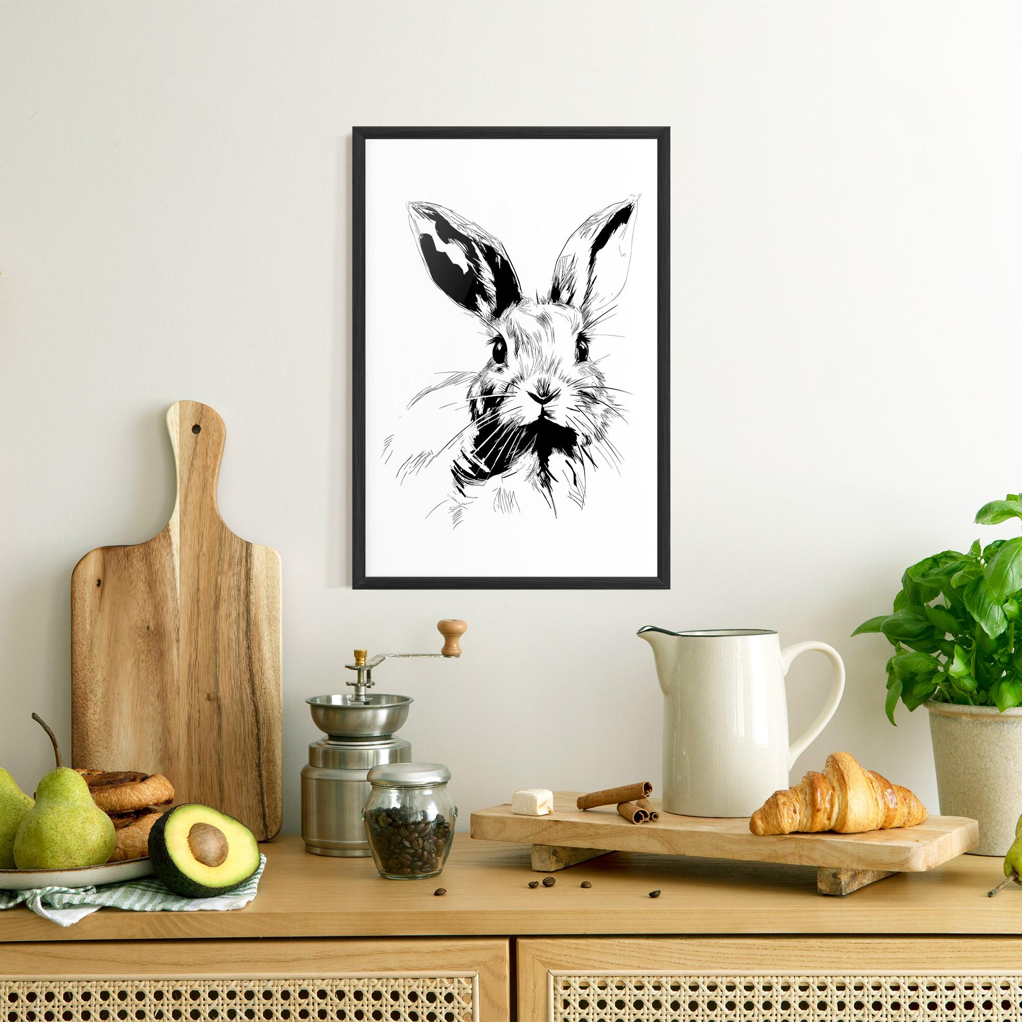 Gerahmte Poster Rabbit Looking mockup 8