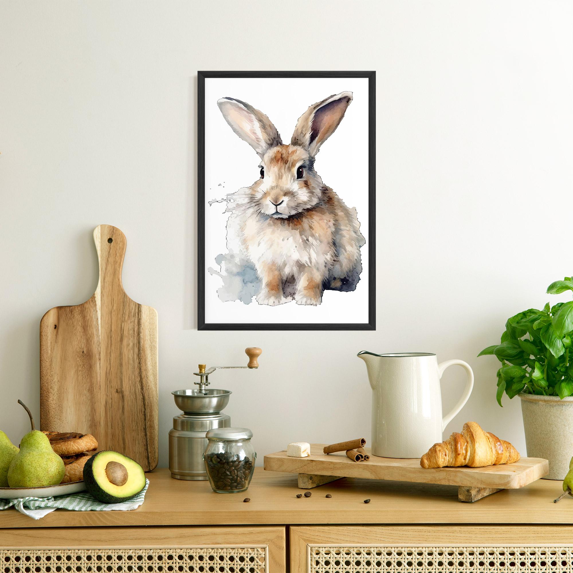 Gerahmte Poster Watercolor Cute Bunny mockup 8