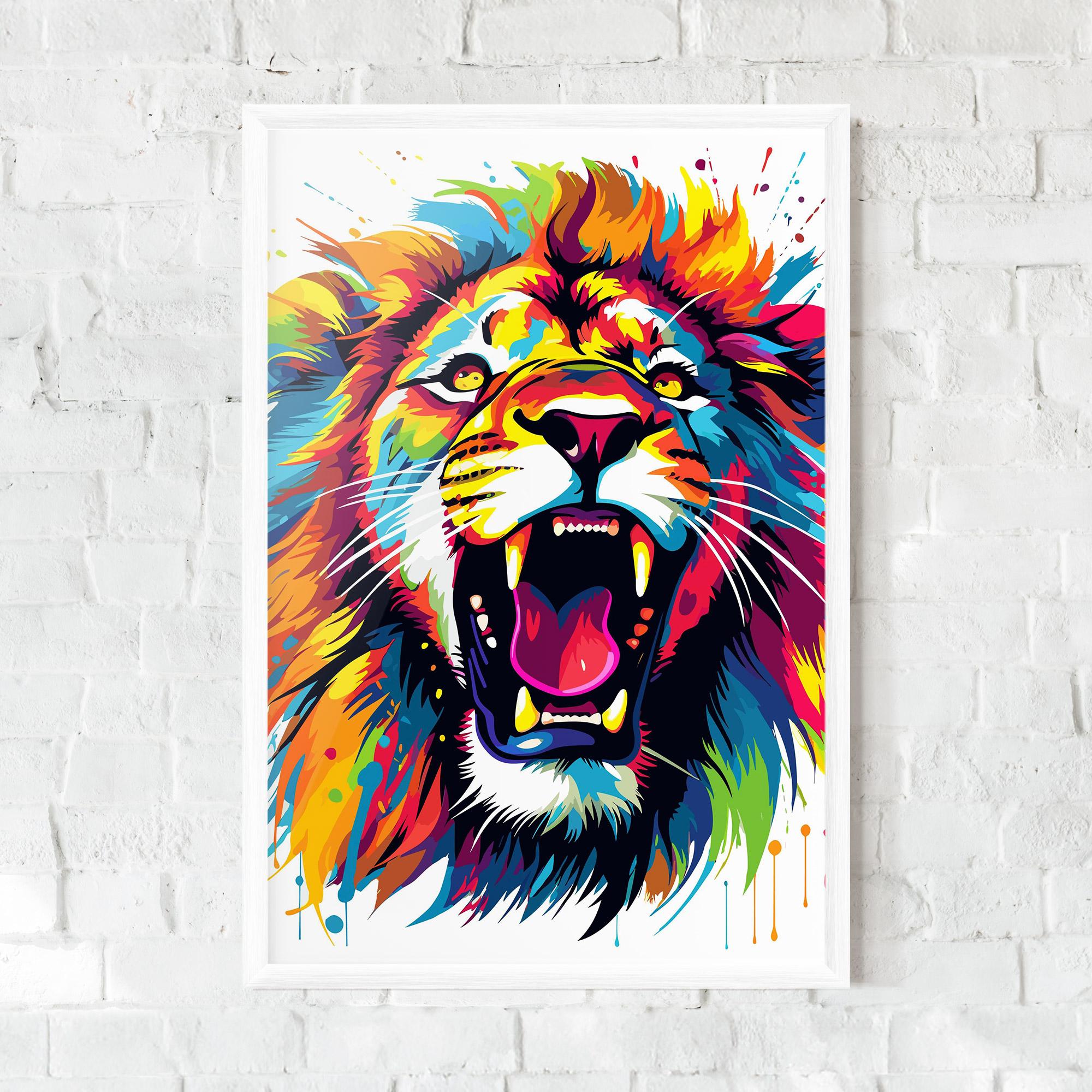 Gerahmte Poster Angry Lion Mix mockup 0