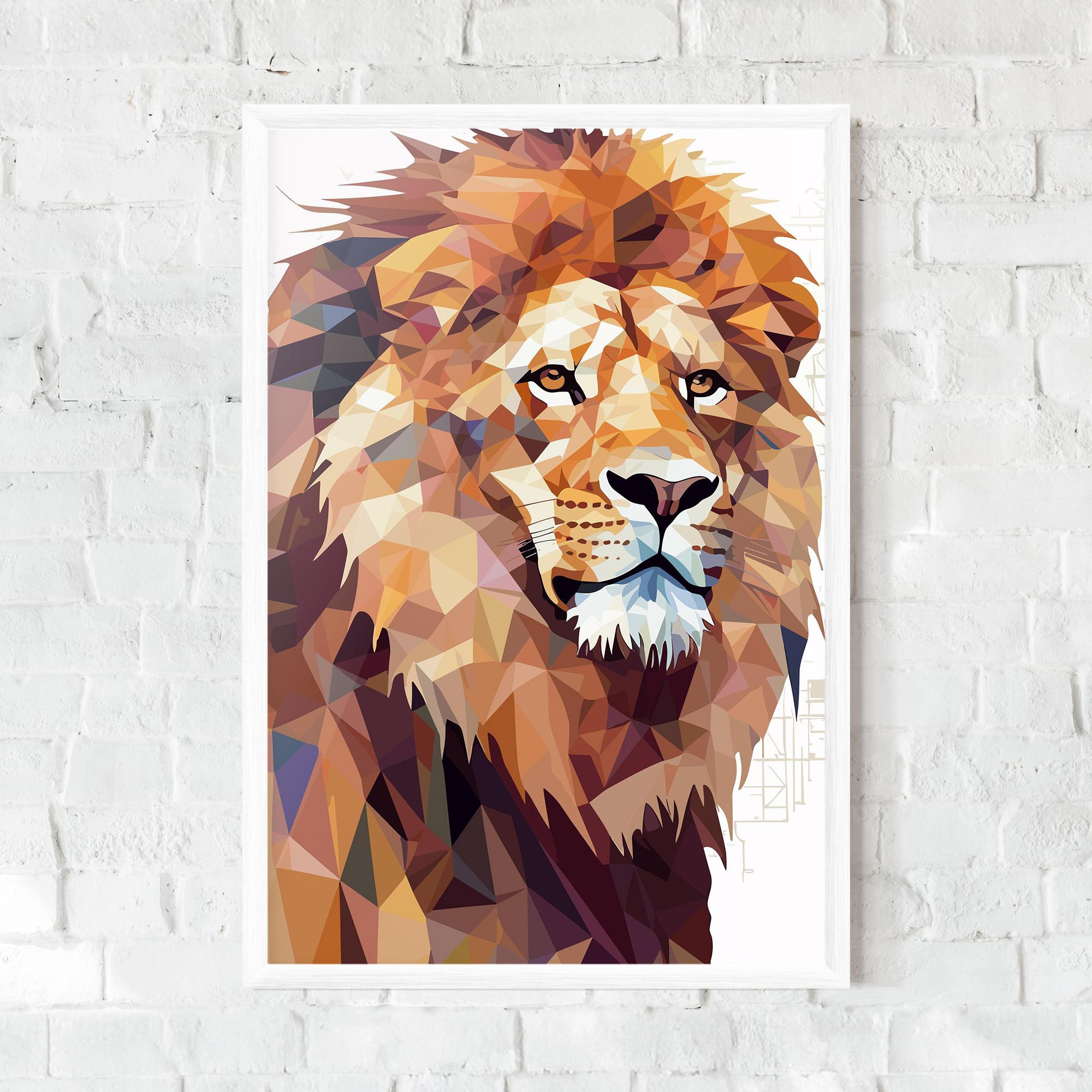 Gerahmte Poster Artistic Lion Head mockup 0