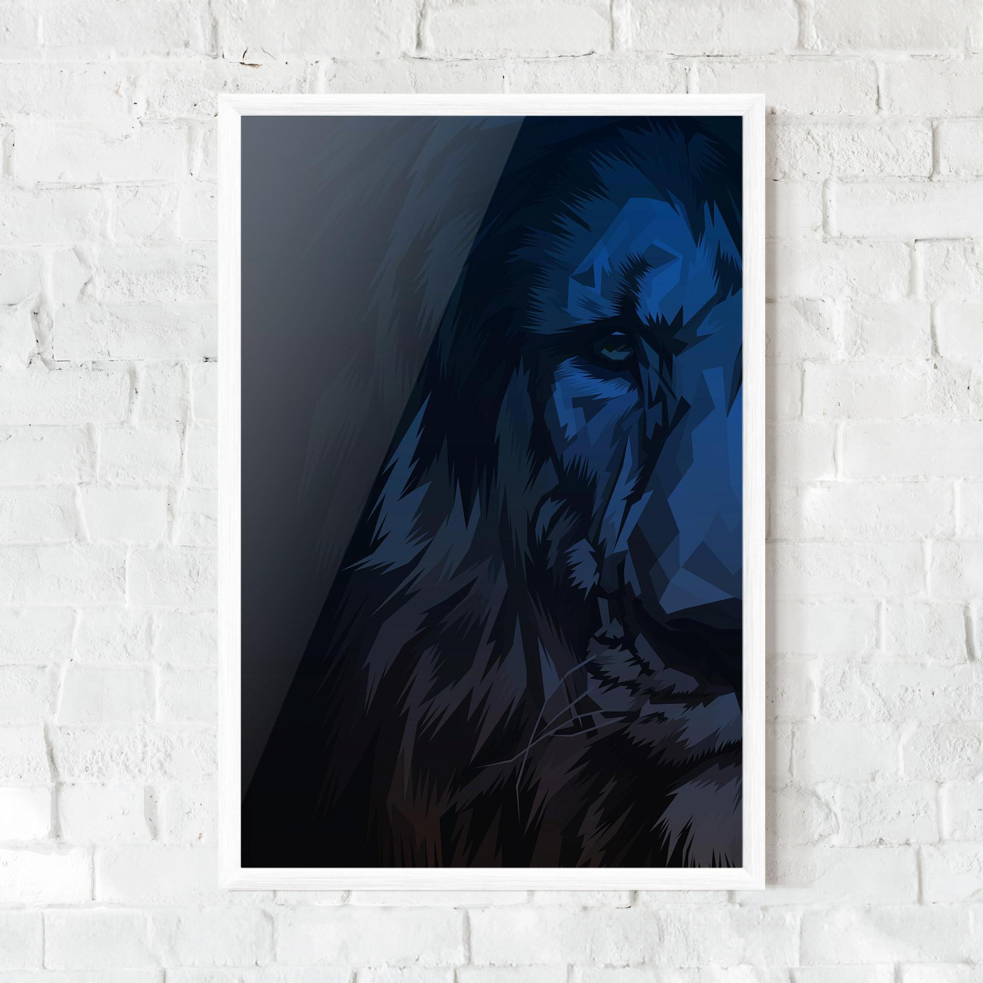 Gerahmte Poster Blue Lion mockup 0