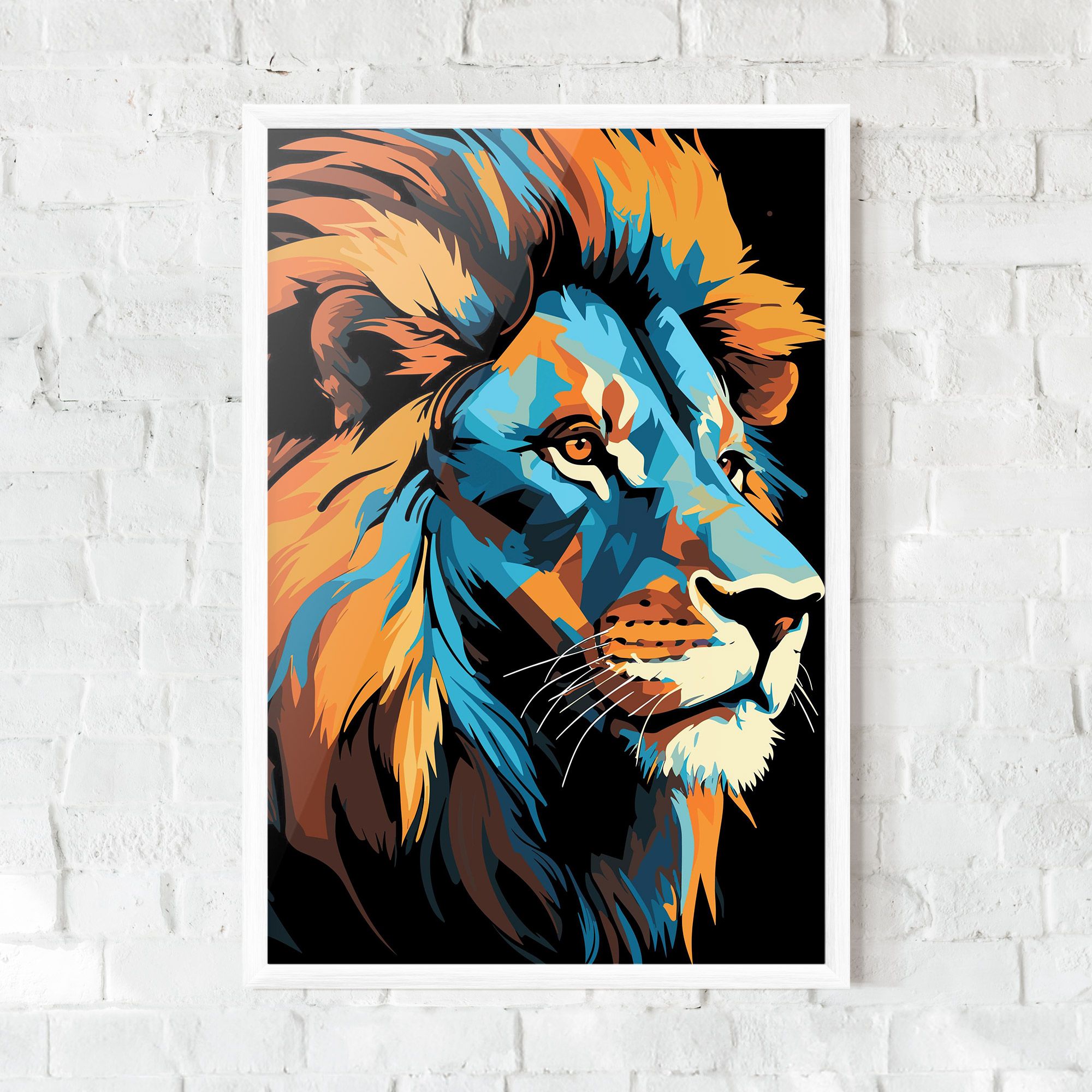 Blue Yellow Lion mockup 0