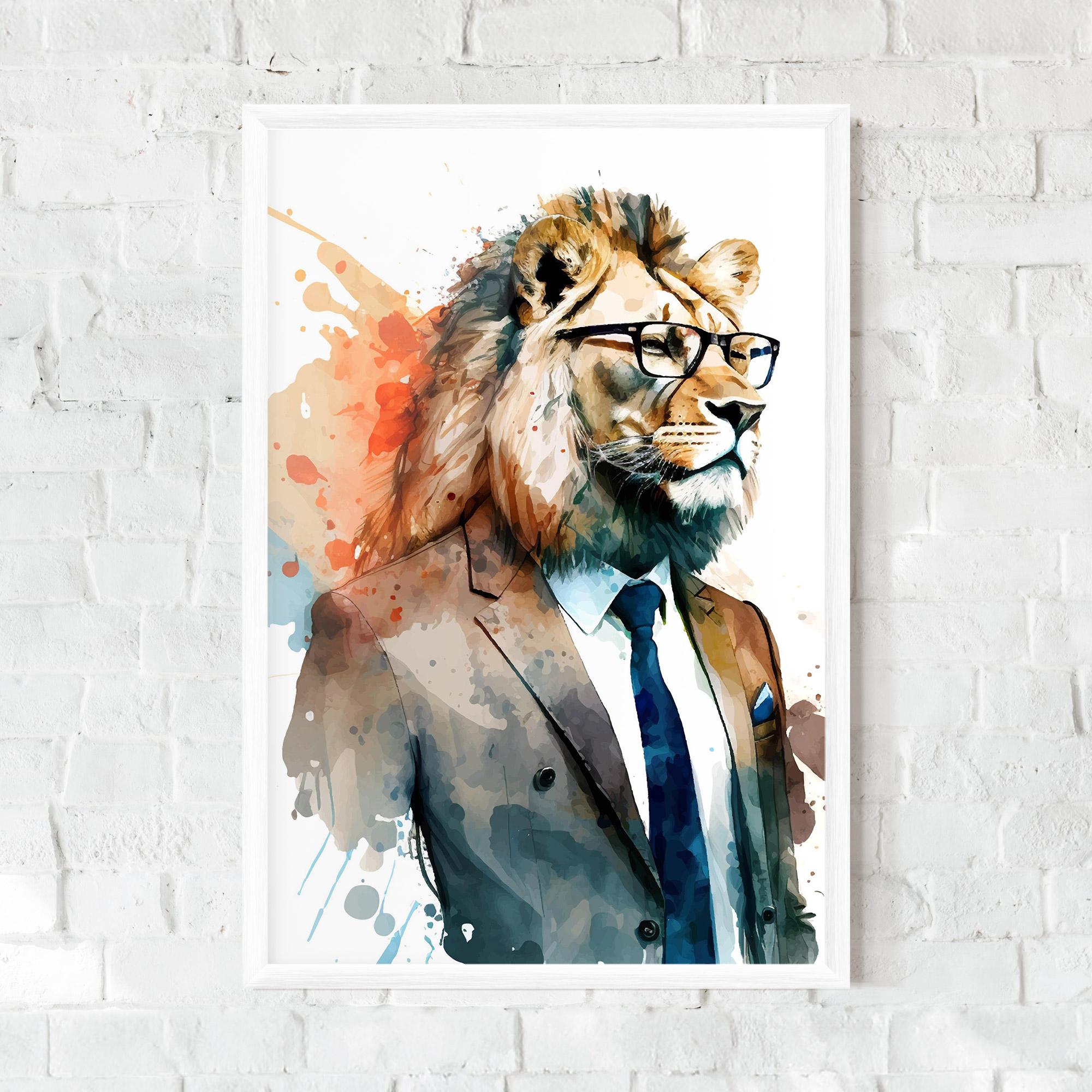 Gerahmte Poster Brown Suit Lion mockup 0