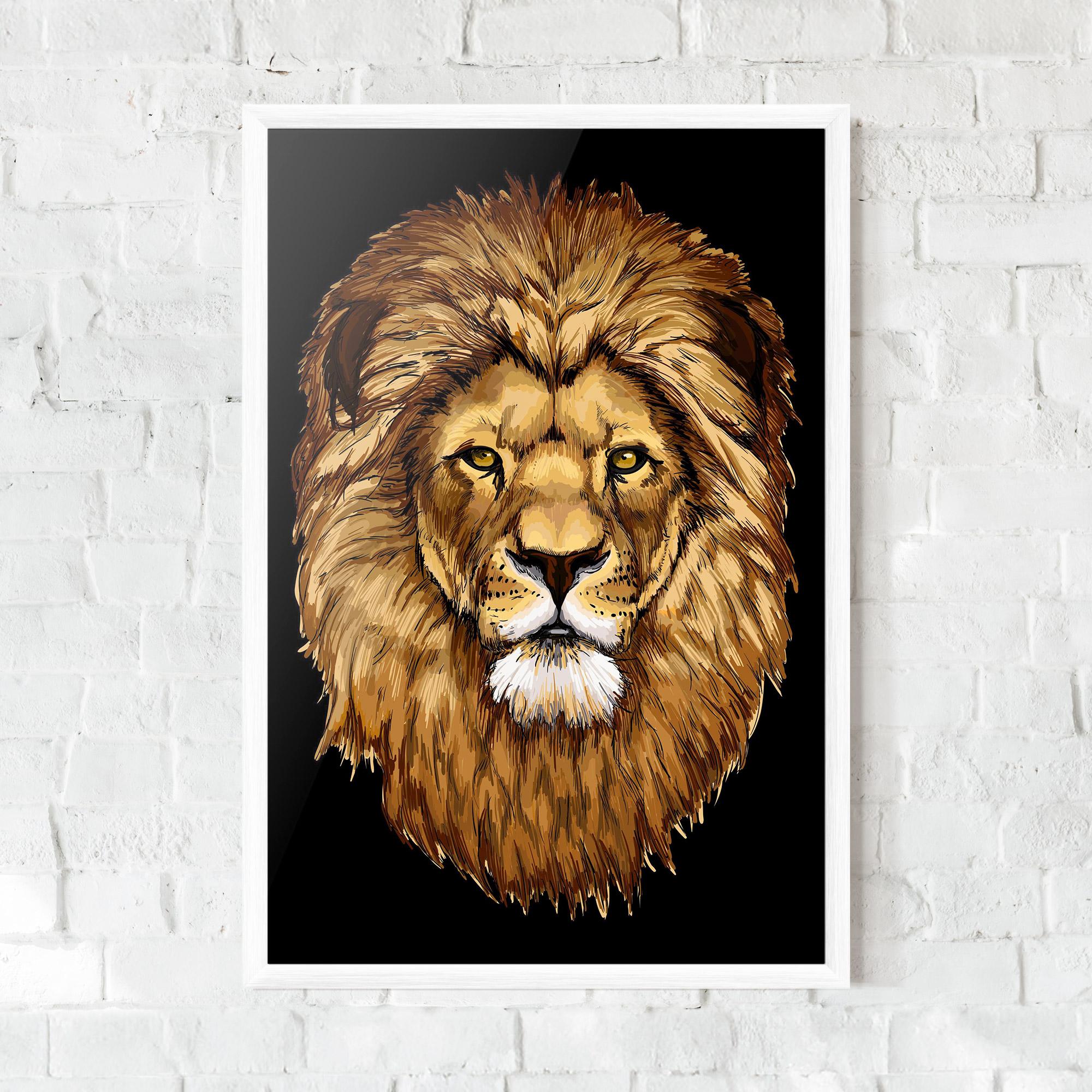 Gerahmte Poster Lion Head mockup 0