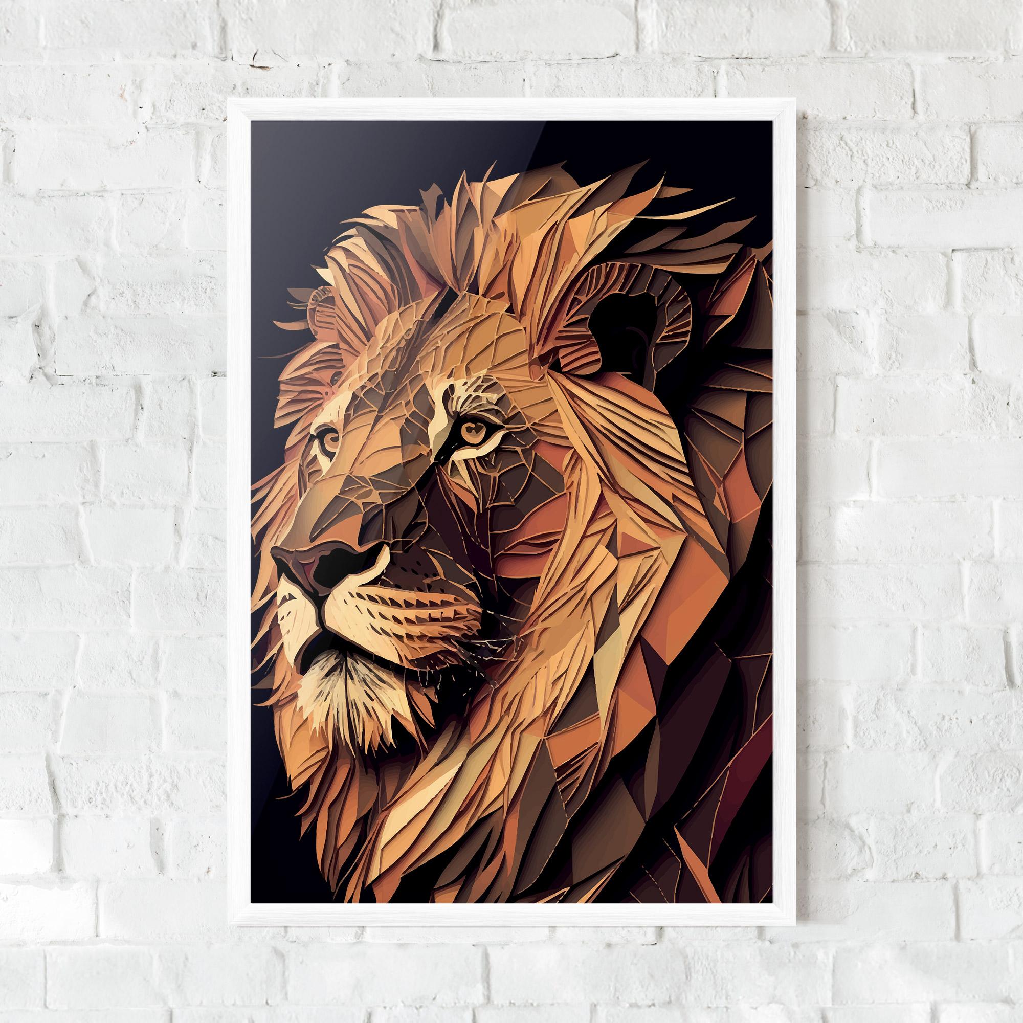 Gerahmte Poster Orange Mix Lion mockup 0