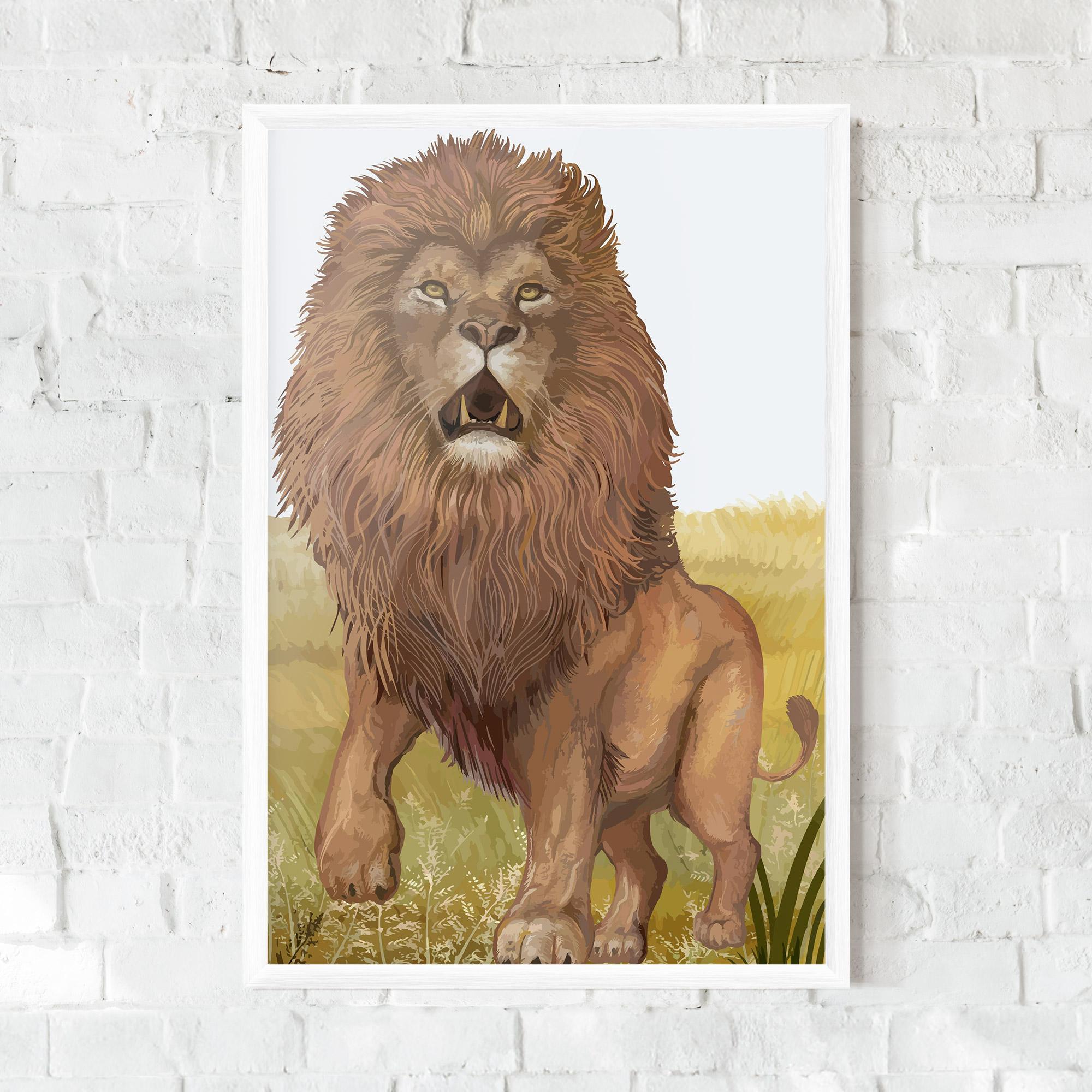 Gerahmte Poster Wild Lion mockup 0
