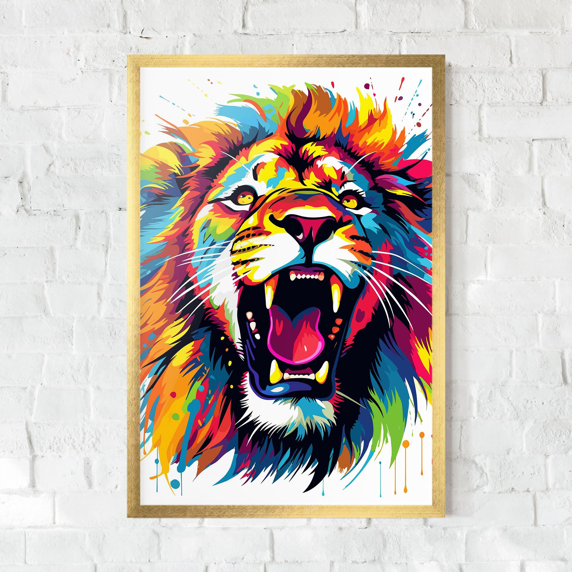 Gerahmte Poster Angry Lion Mix mockup 0