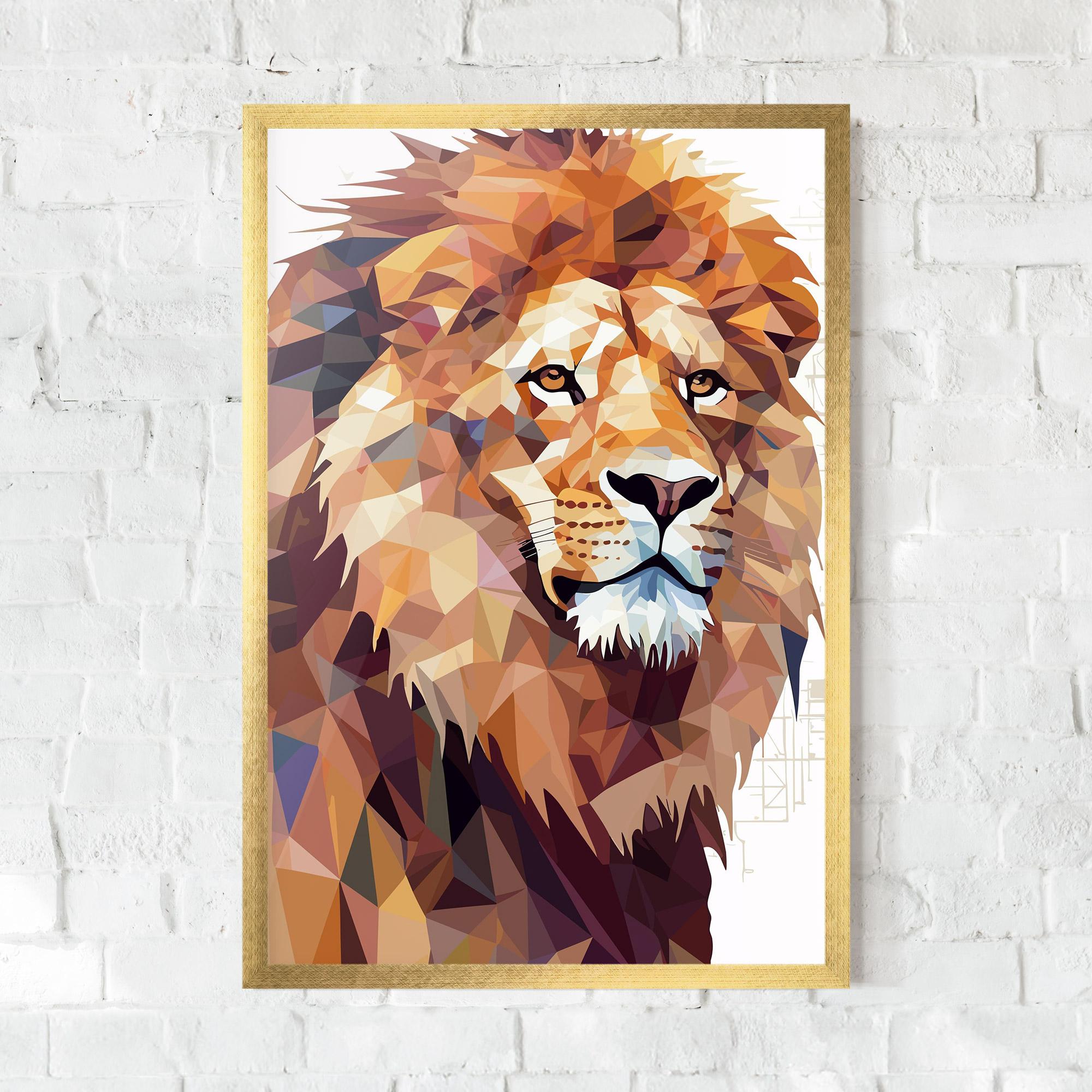 Gerahmte Poster Artistic Lion Head mockup 0
