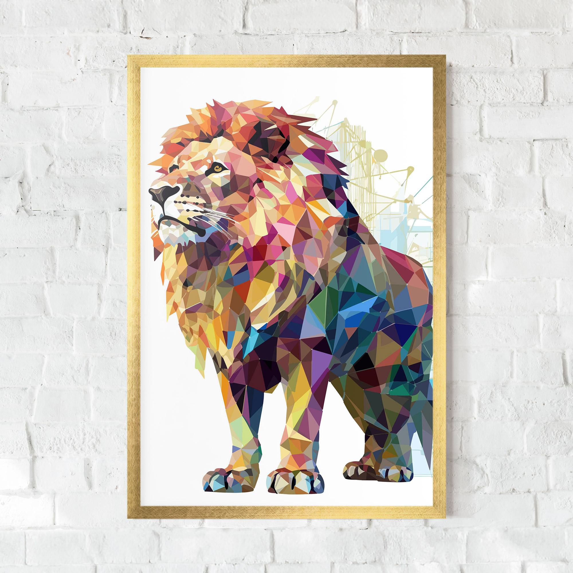 Gerahmte Poster Artistic Lion mockup 0