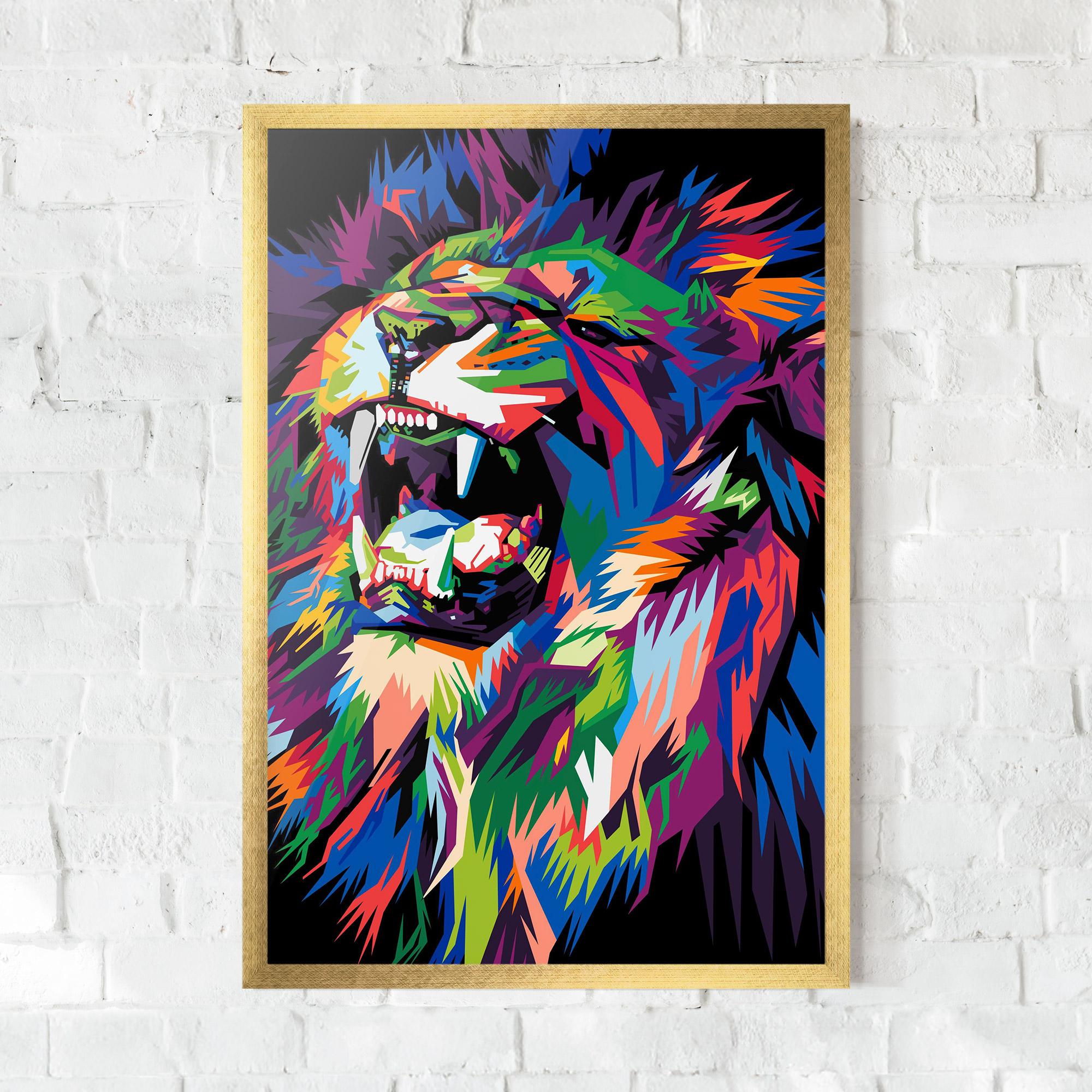 Gerahmte Poster Beautiful Lion mockup 0