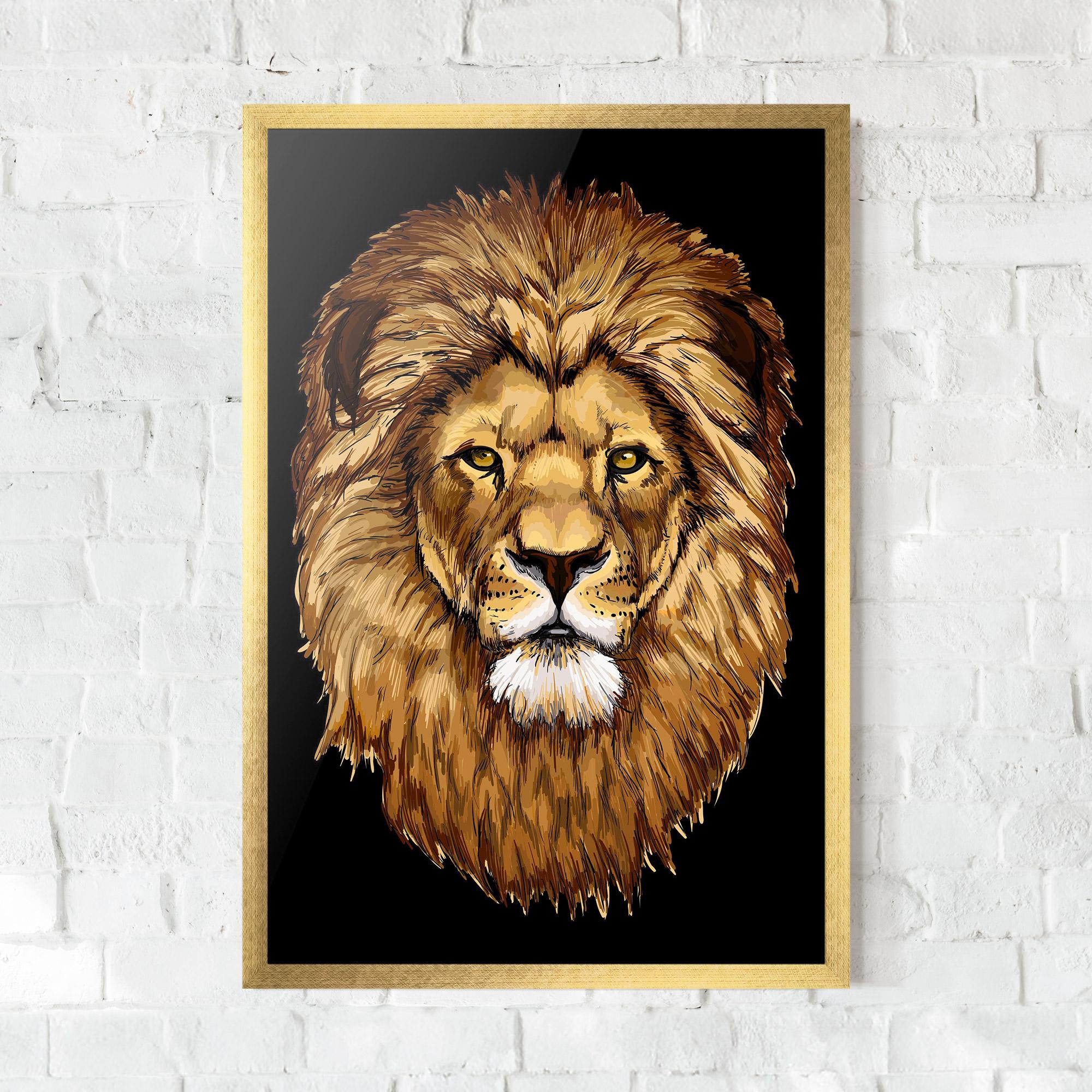 Gerahmte Poster Lion Head mockup 0