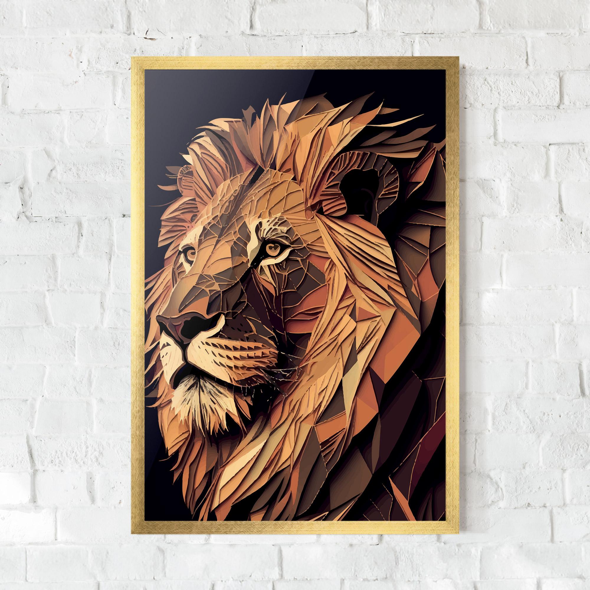 Gerahmte Poster Orange Mix Lion mockup 0