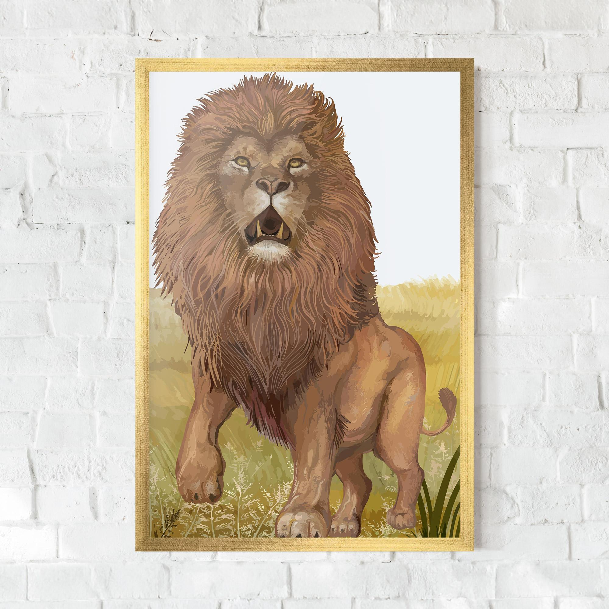 Gerahmte Poster Wild Lion mockup 0