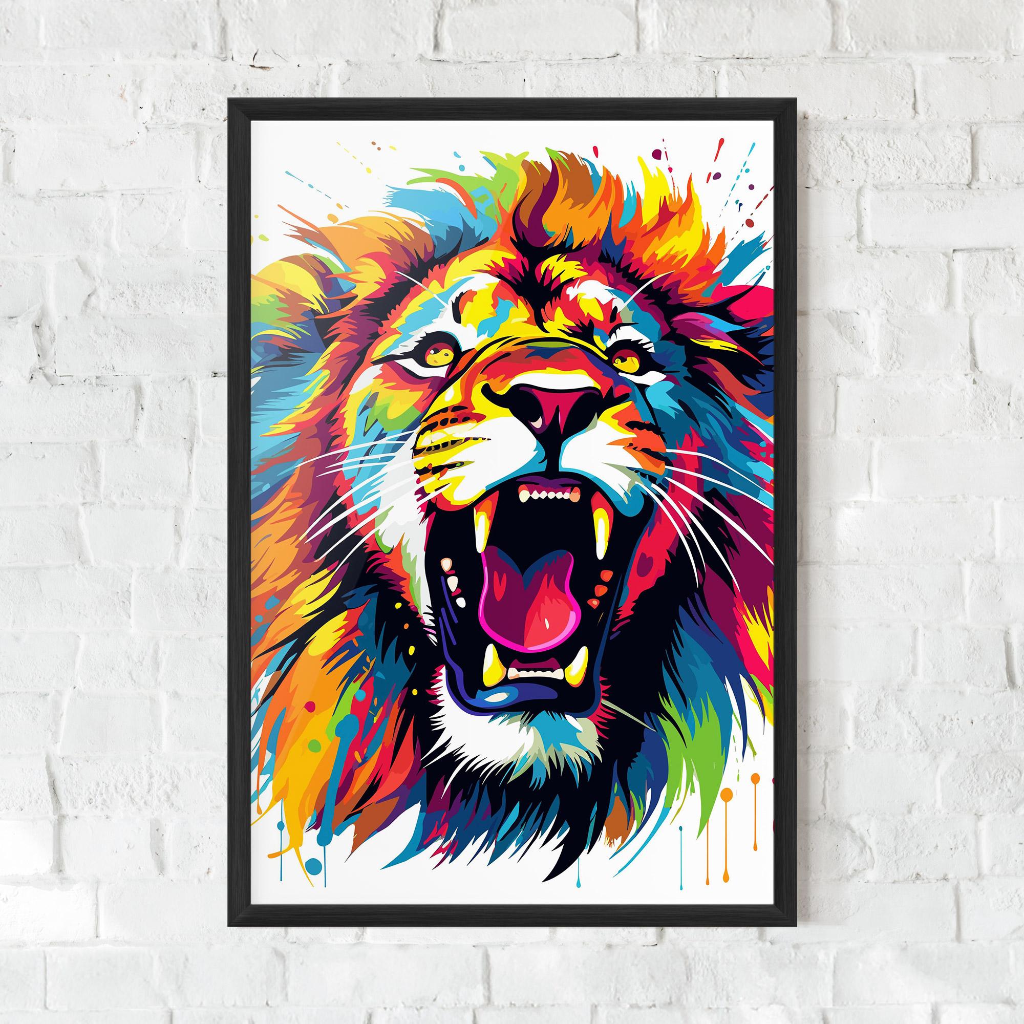 Gerahmte Poster Angry Lion Mix mockup 0