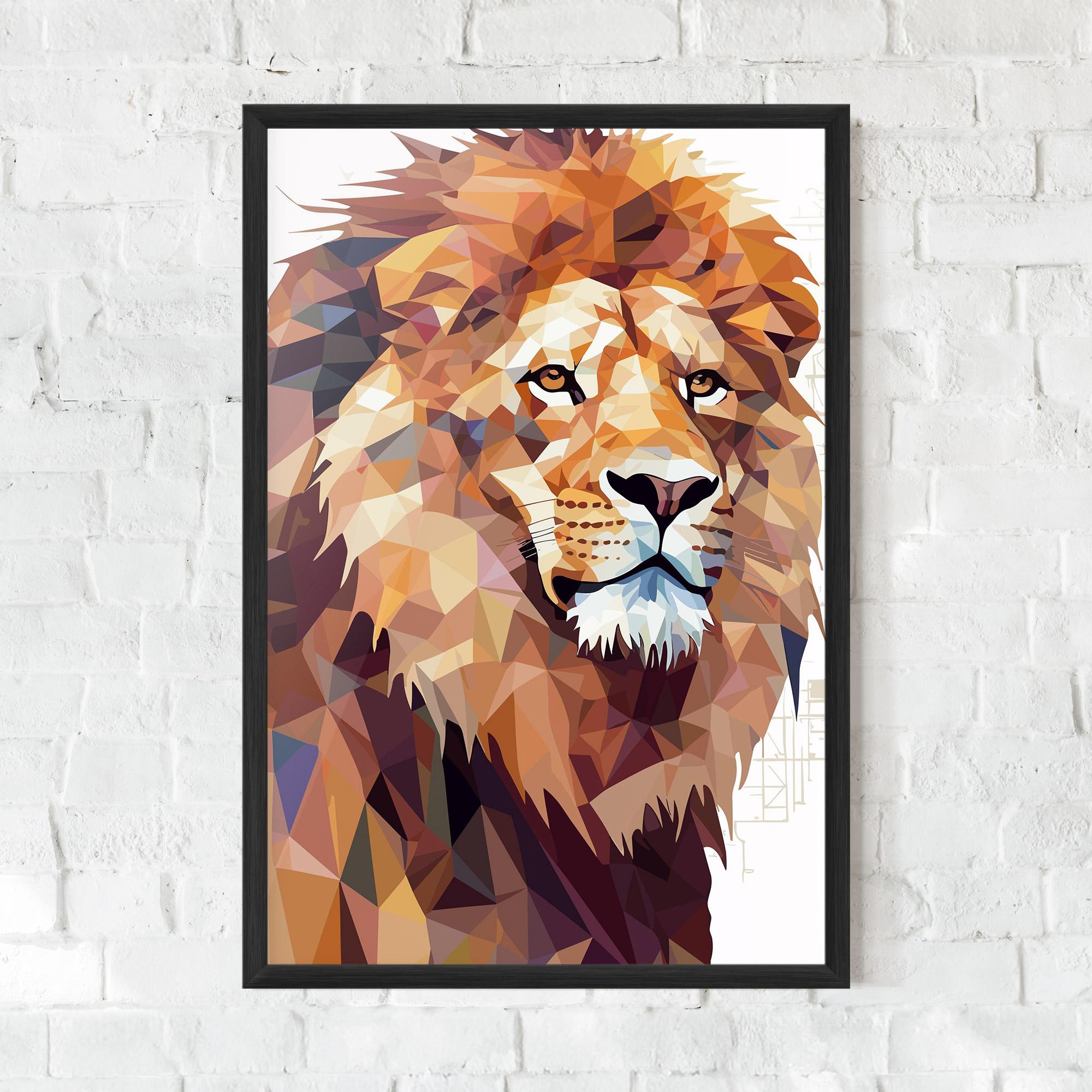 Gerahmte Poster Artistic Lion Head mockup 0