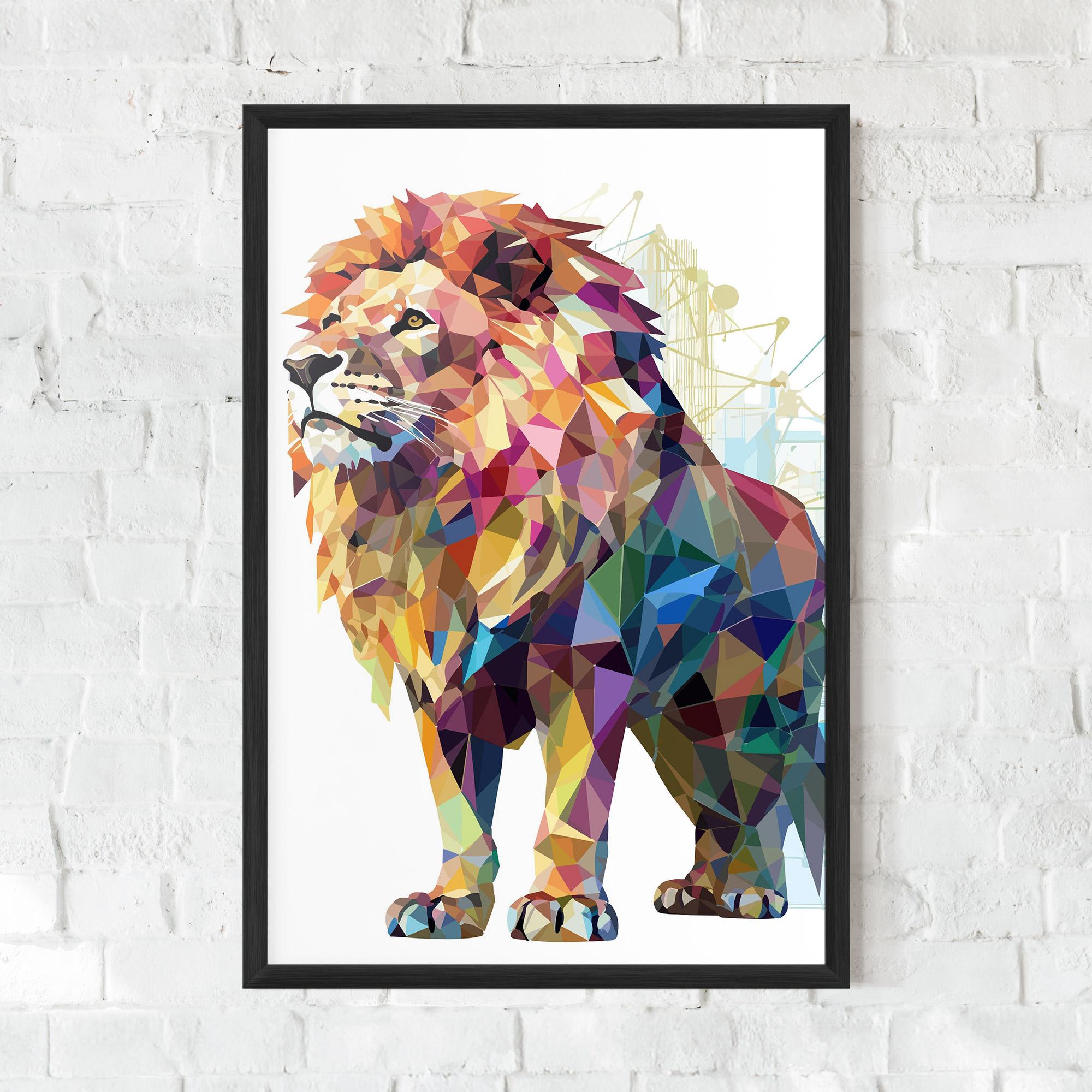 Gerahmte Poster Artistic Lion mockup 0