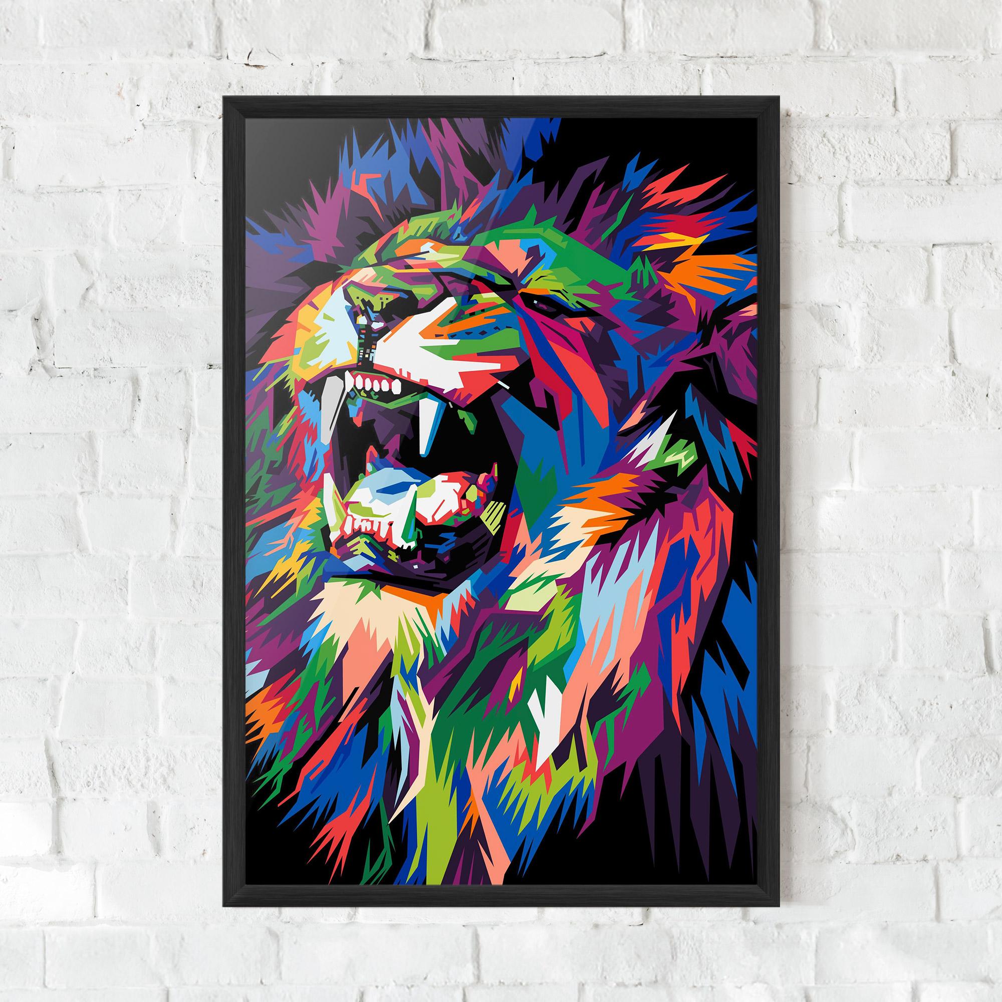 Gerahmte Poster Beautiful Lion mockup 0
