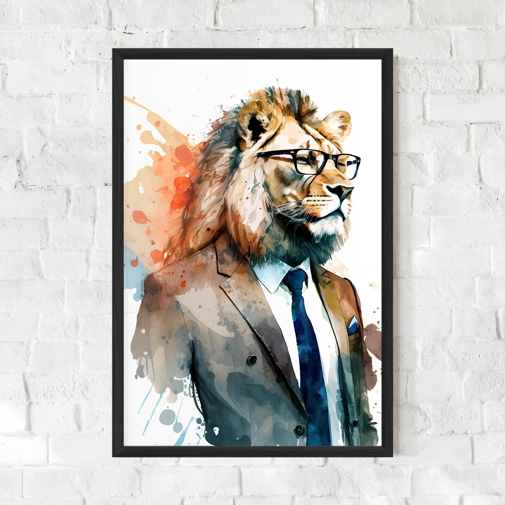 Gerahmte Poster Brown Suit Lion mockup 0