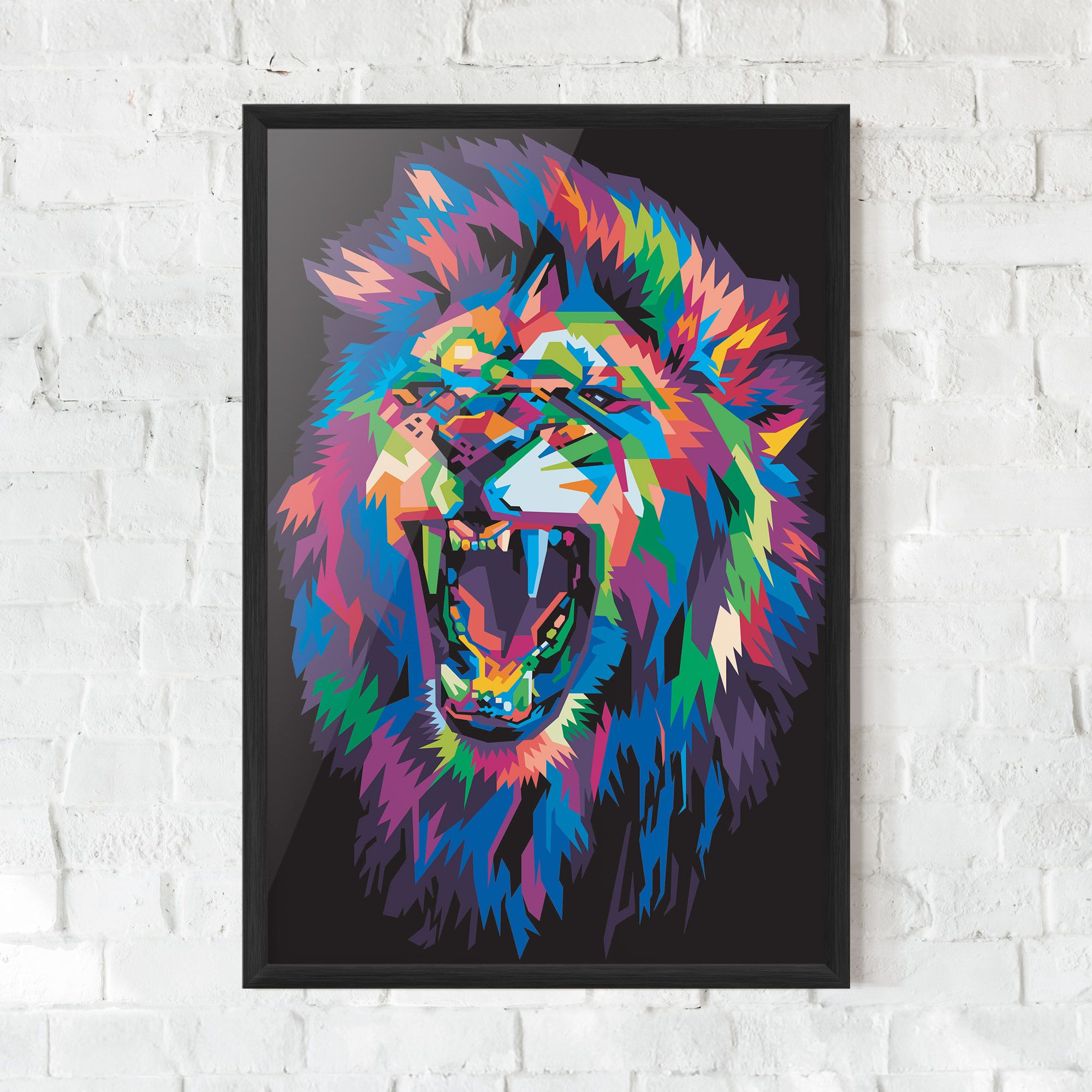 Colorful Lion Head mockup 0