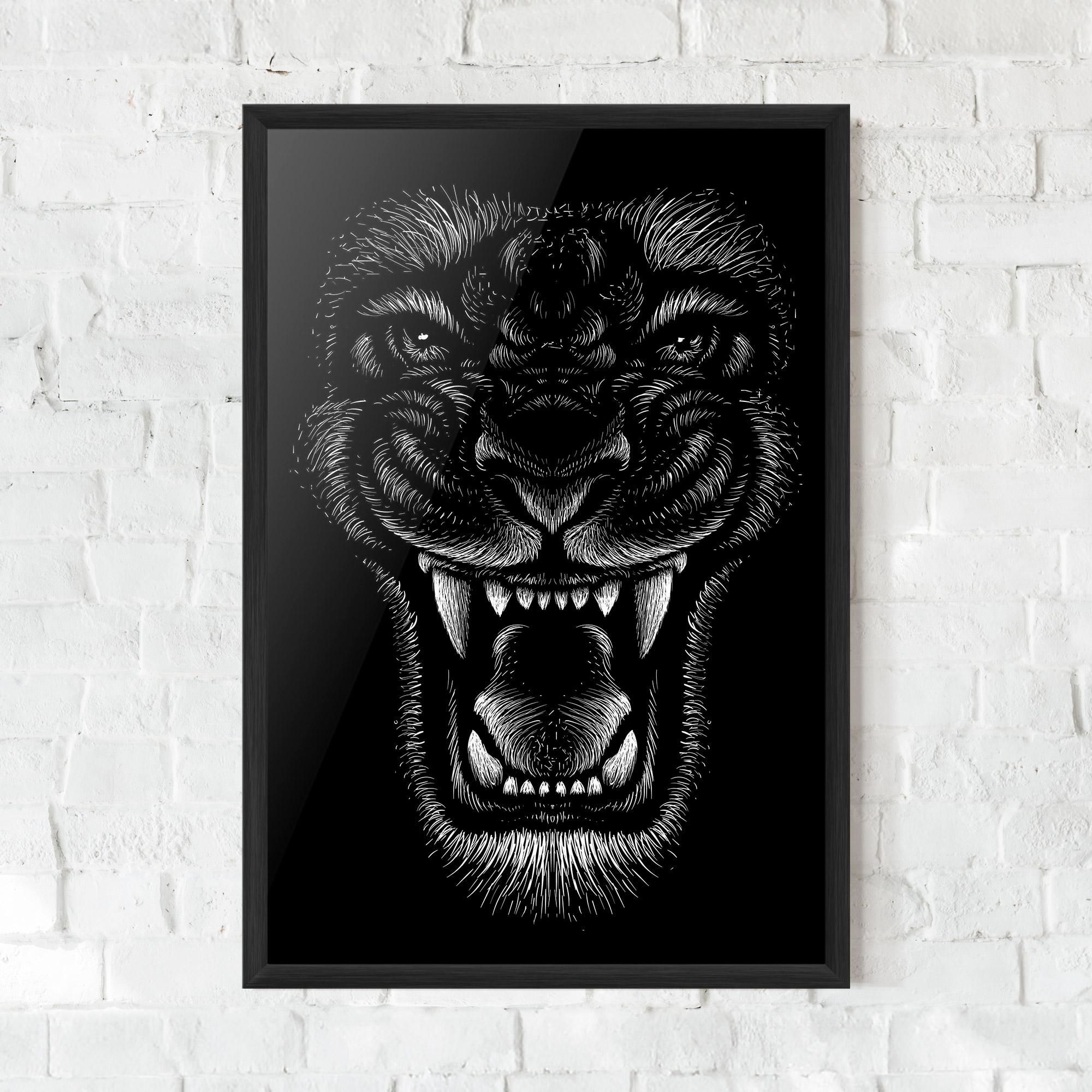 Gerahmte Poster Lion Bite mockup 0