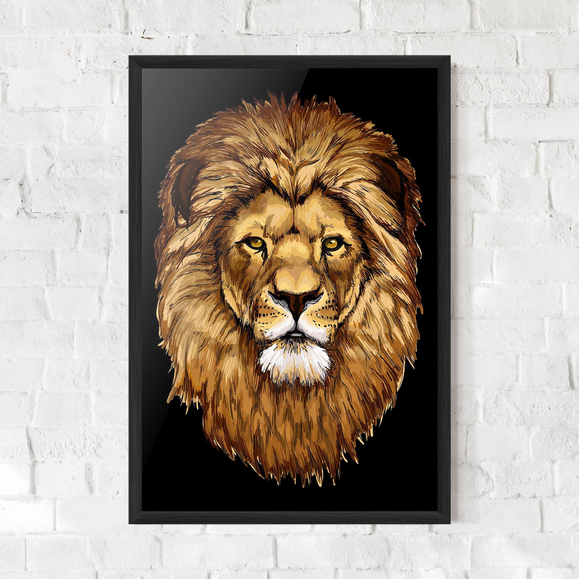 Gerahmte Poster Lion Head mockup 0