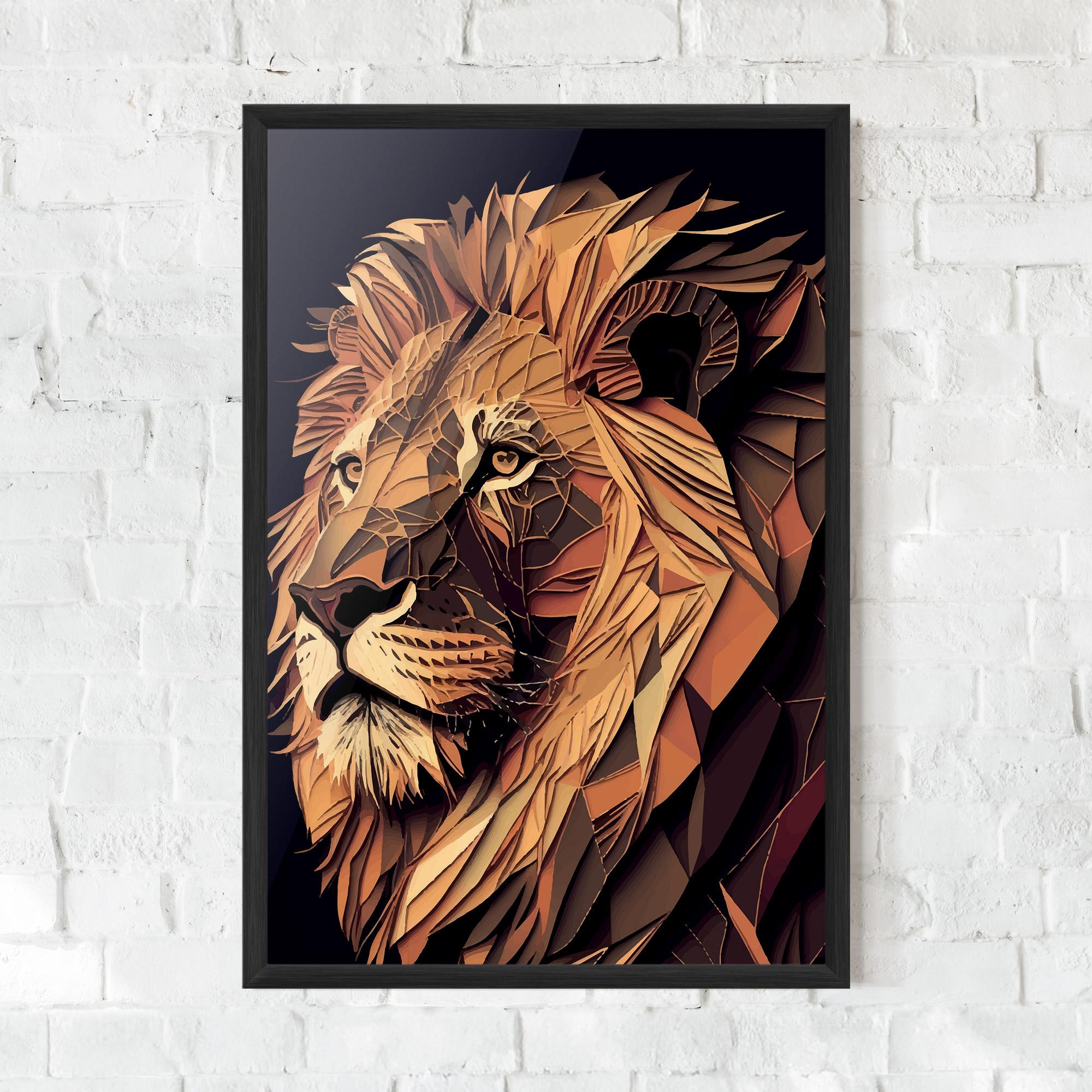 Gerahmte Poster Orange Mix Lion mockup 0