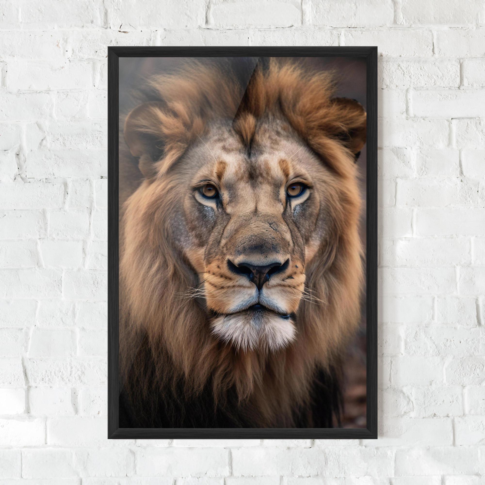 Gerahmte Poster Wild Lion View mockup 0