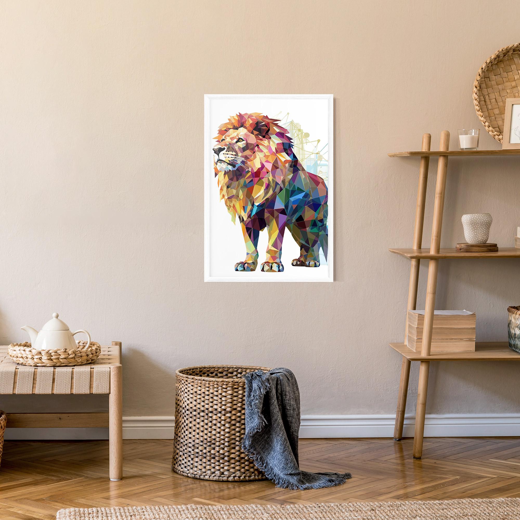 Gerahmte Poster Artistic Lion mockup 9