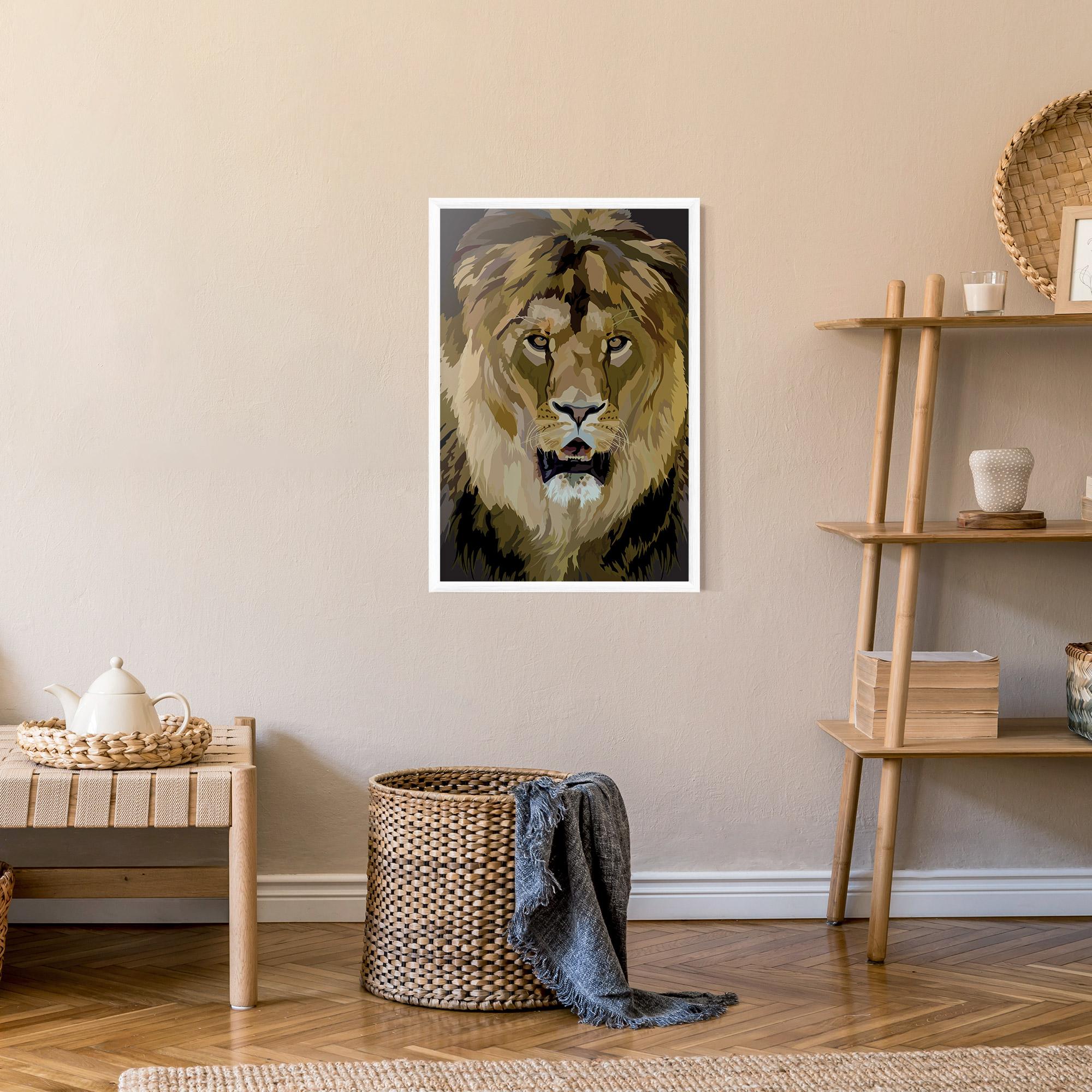 Gerahmte Poster Beautiful Lion Art mockup 9